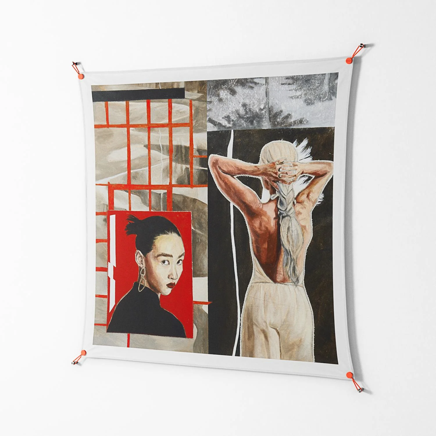 Where We Belong - Work On Wall - Sophie Goudman - Orange - 140 x 140 cm - Image 2