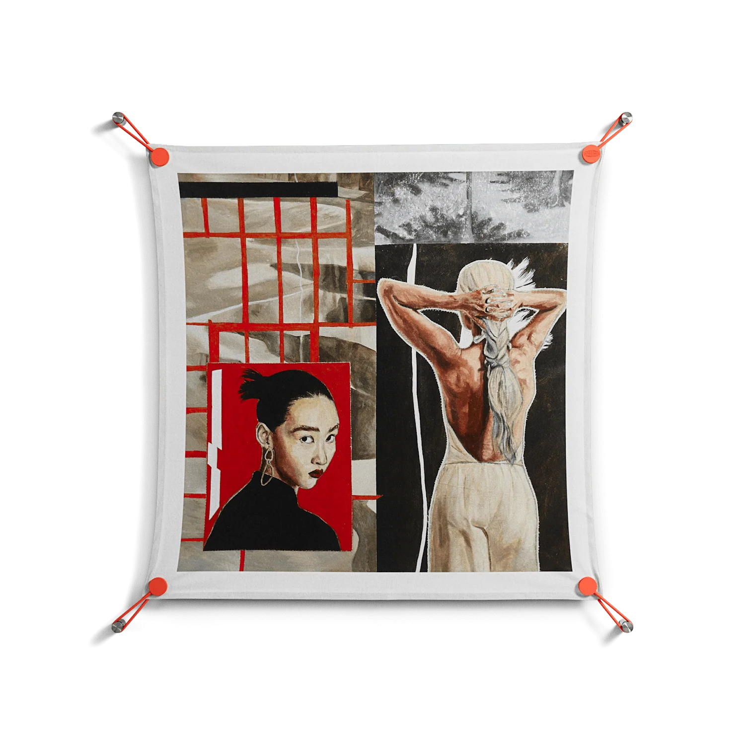 Where We Belong - Work On Wall - Sophie Goudman - Orange - 70 x 70 cm