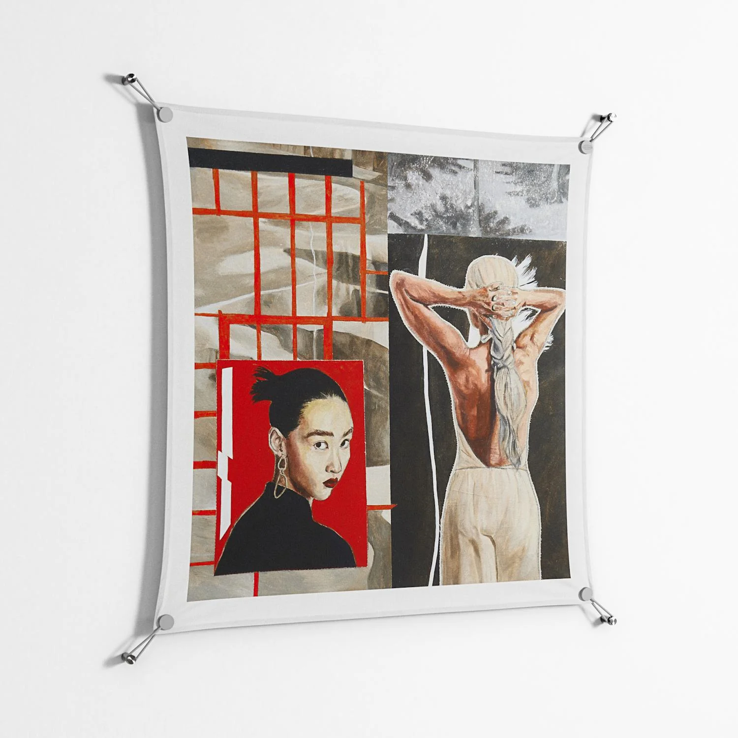 Where We Belong - Work On Wall - Sophie Goudman - Silver - 90 x 90 cm - Image 2