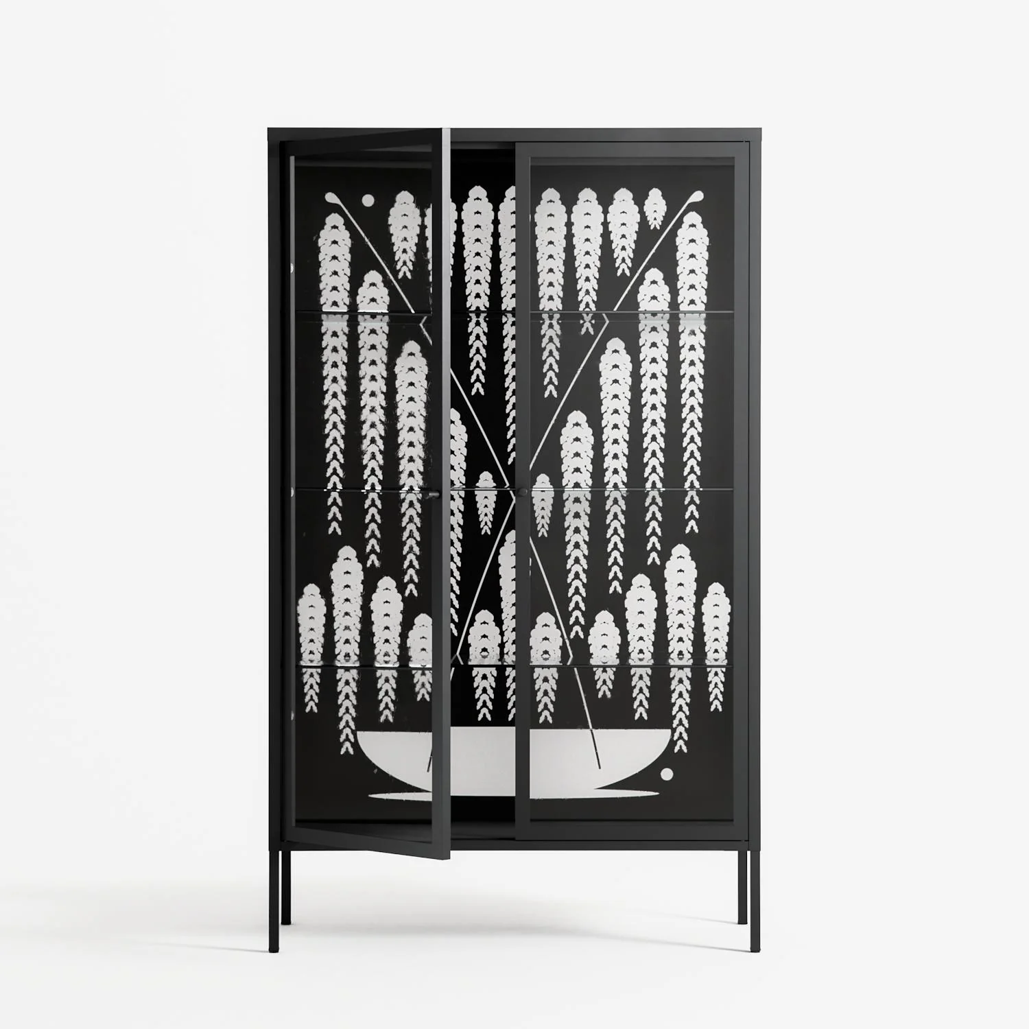 White Fern - Cabinet - Konrad Blaszczyk - Antracite - Clear glass - Image 2