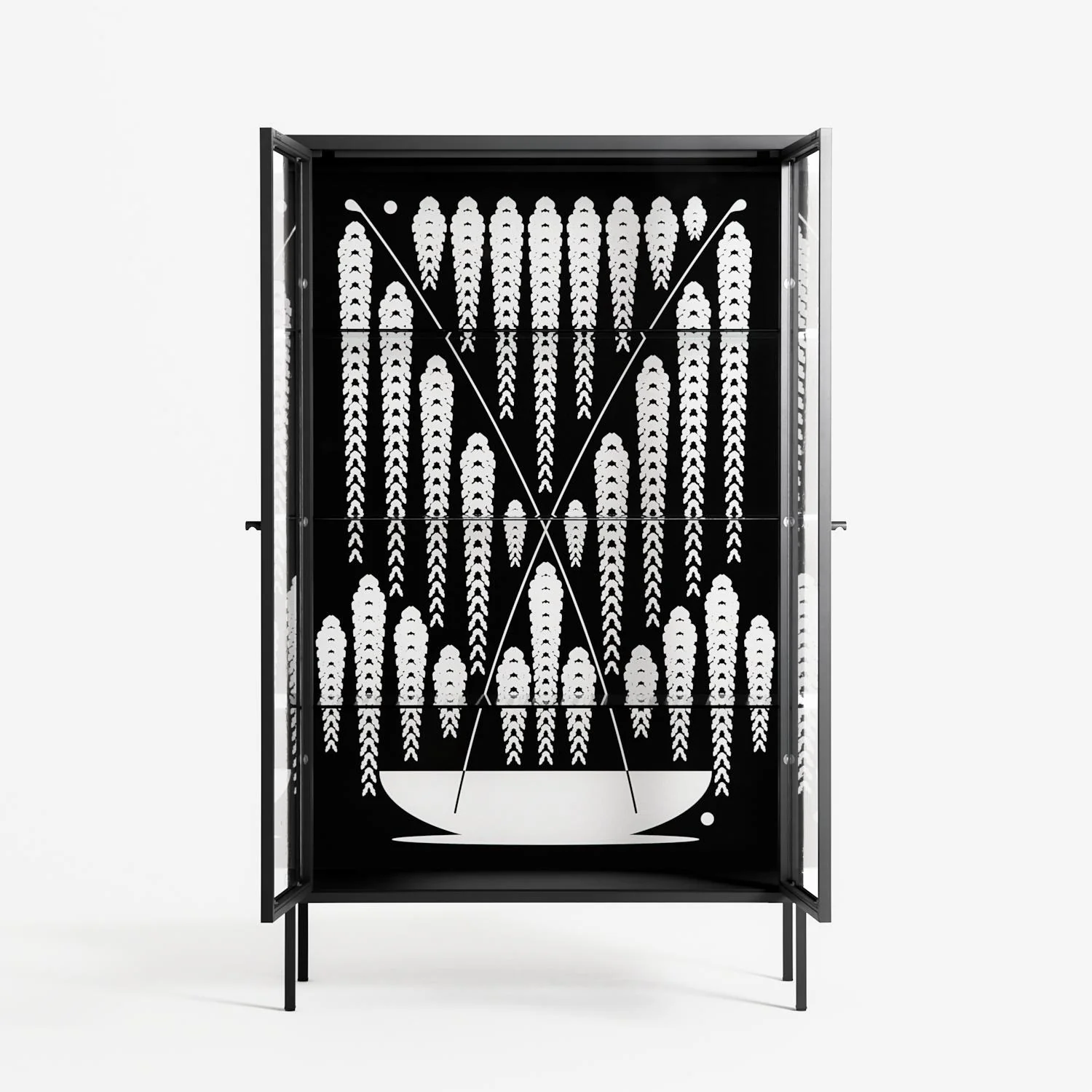 White Fern - Cabinet - Konrad Blaszczyk - Antracite - Clear glass - Image 3