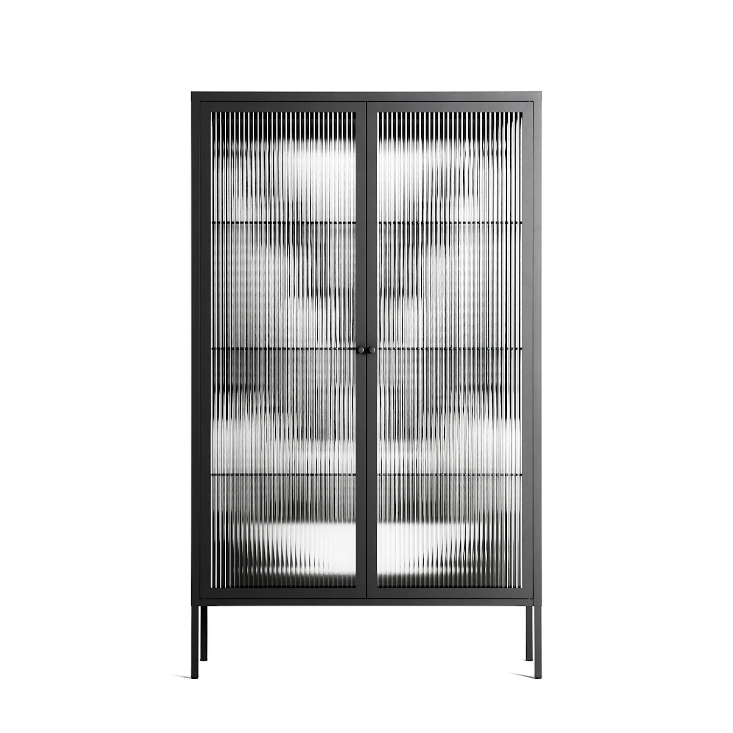 White Fern - Cabinet - Konrad Blaszczyk - Antracite - Reeded glass