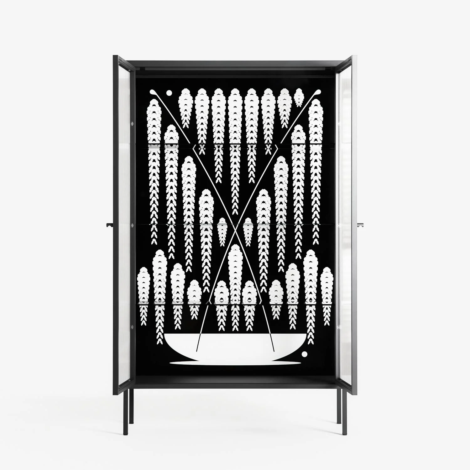 White Fern - Cabinet - Konrad Blaszczyk - Antracite - Reeded glass - Image 3