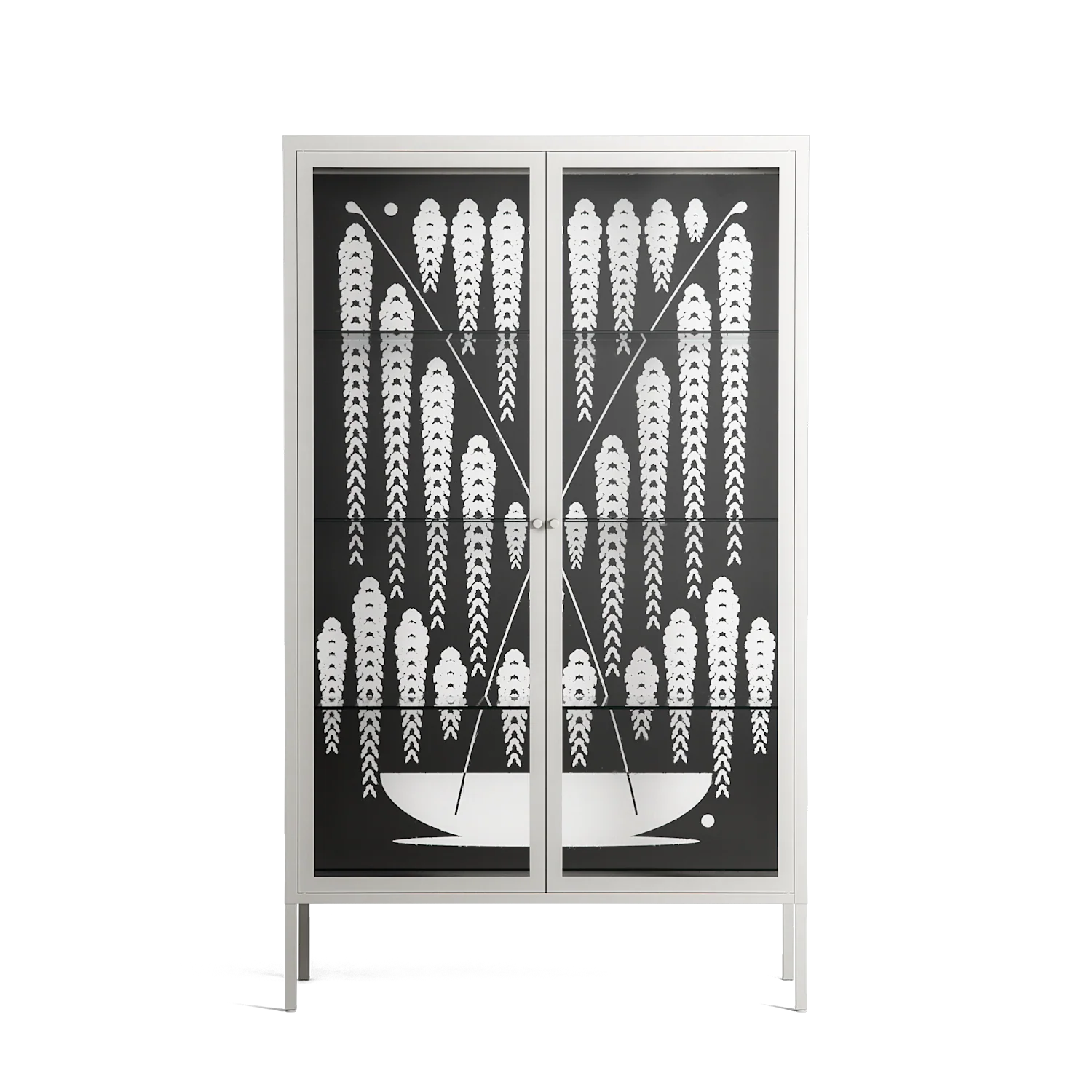 White Fern - Cabinet - Konrad Blaszczyk - Chalk - Clear glass