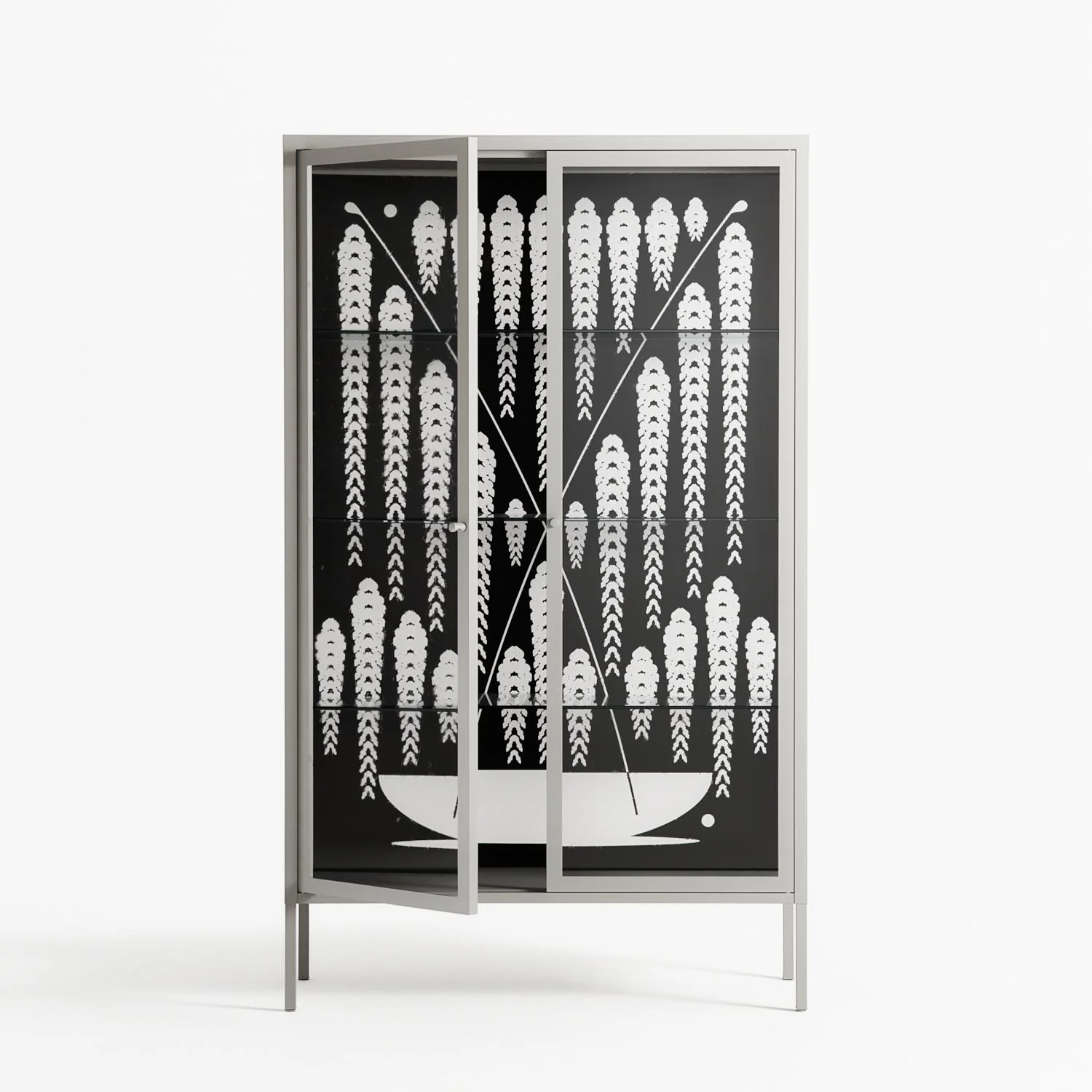 White Fern - Cabinet - Konrad Blaszczyk - Chalk - Clear glass - Image 2
