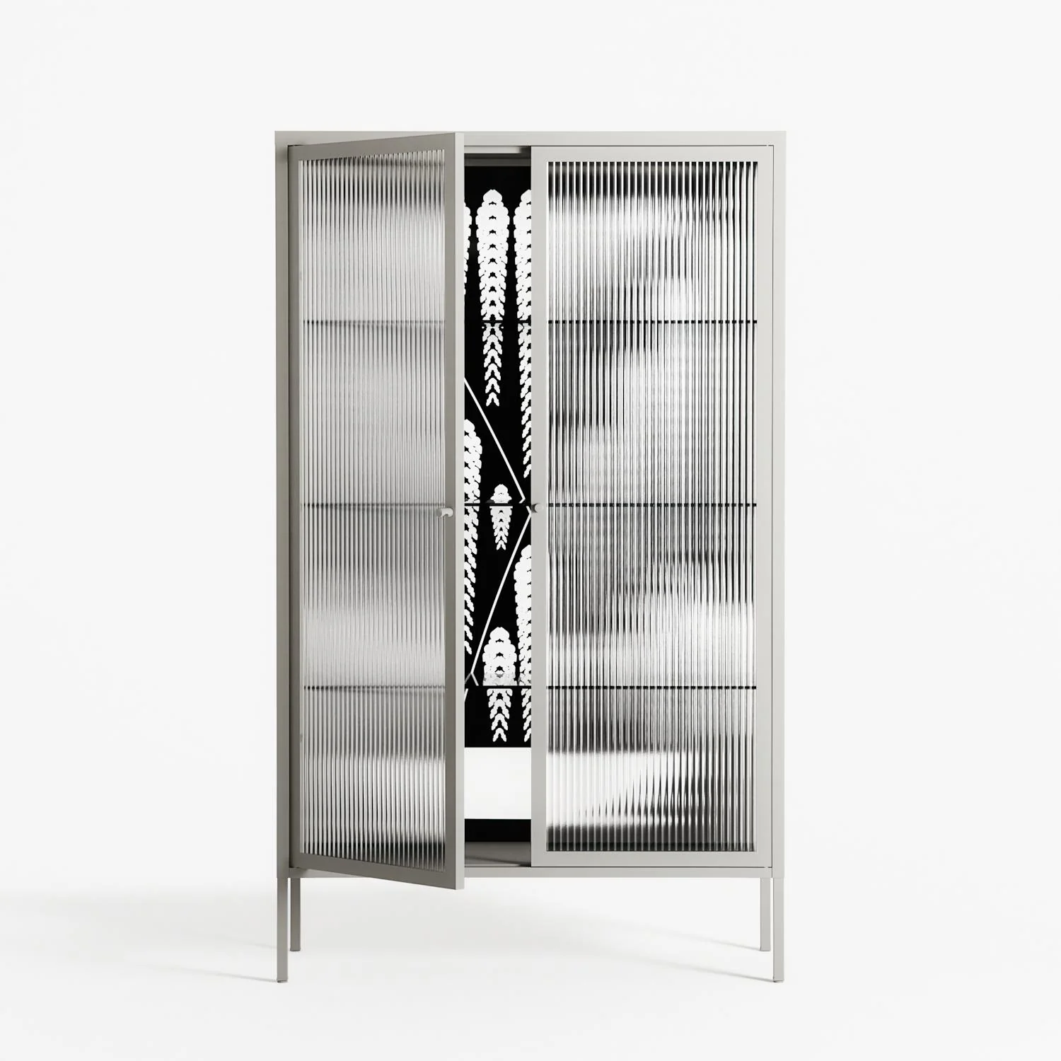White Fern - Cabinet - Konrad Blaszczyk - Chalk - Reeded glass - Image 2
