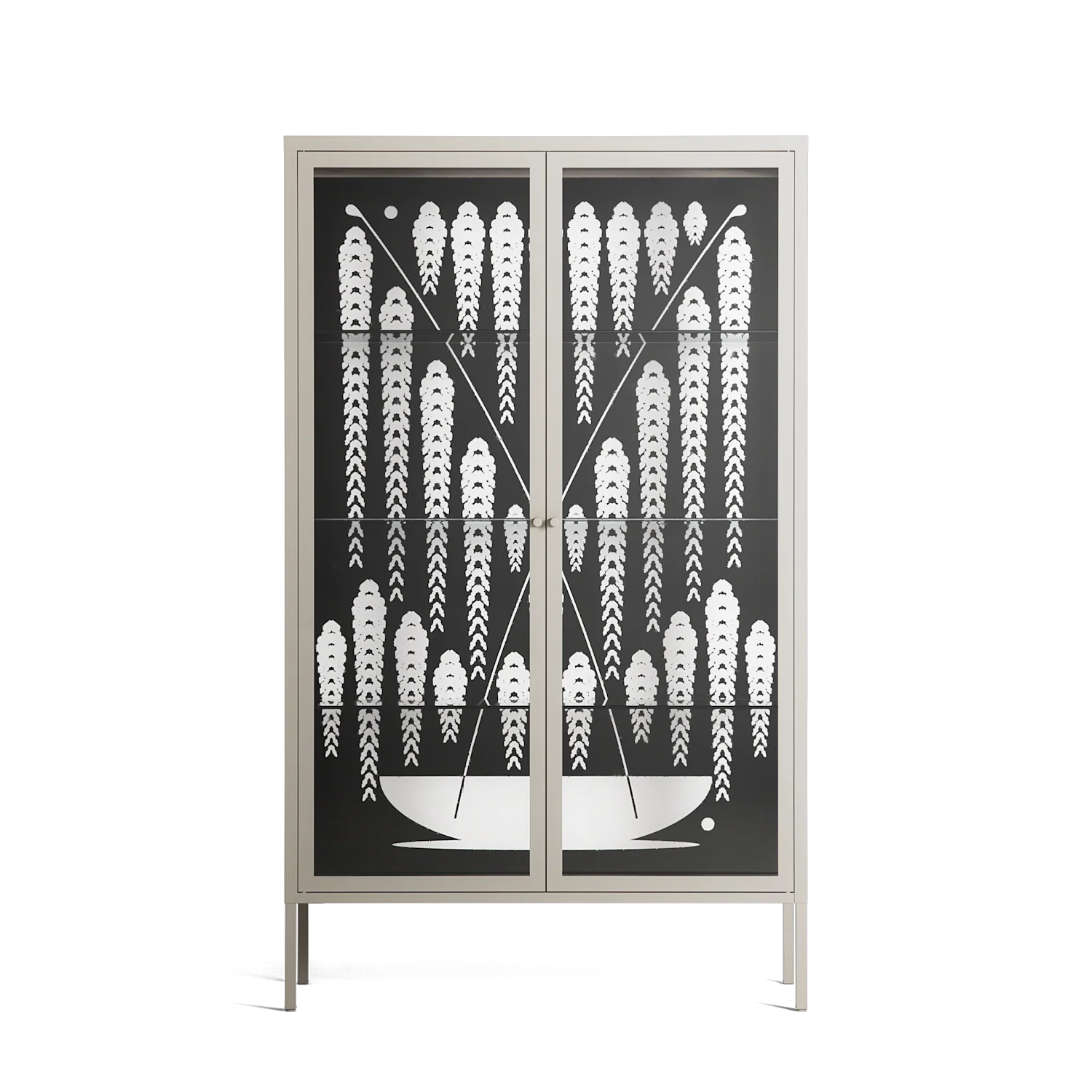 White Fern - Cabinet - Konrad Blaszczyk - Pebble - Clear glass