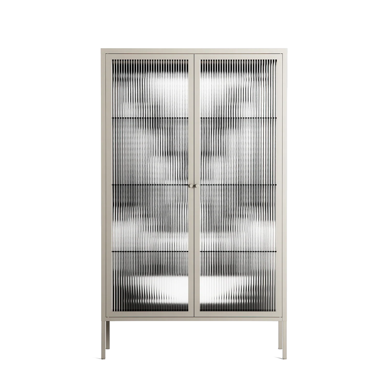 White Fern - Cabinet - Konrad Blaszczyk - Pebble - Reeded glass