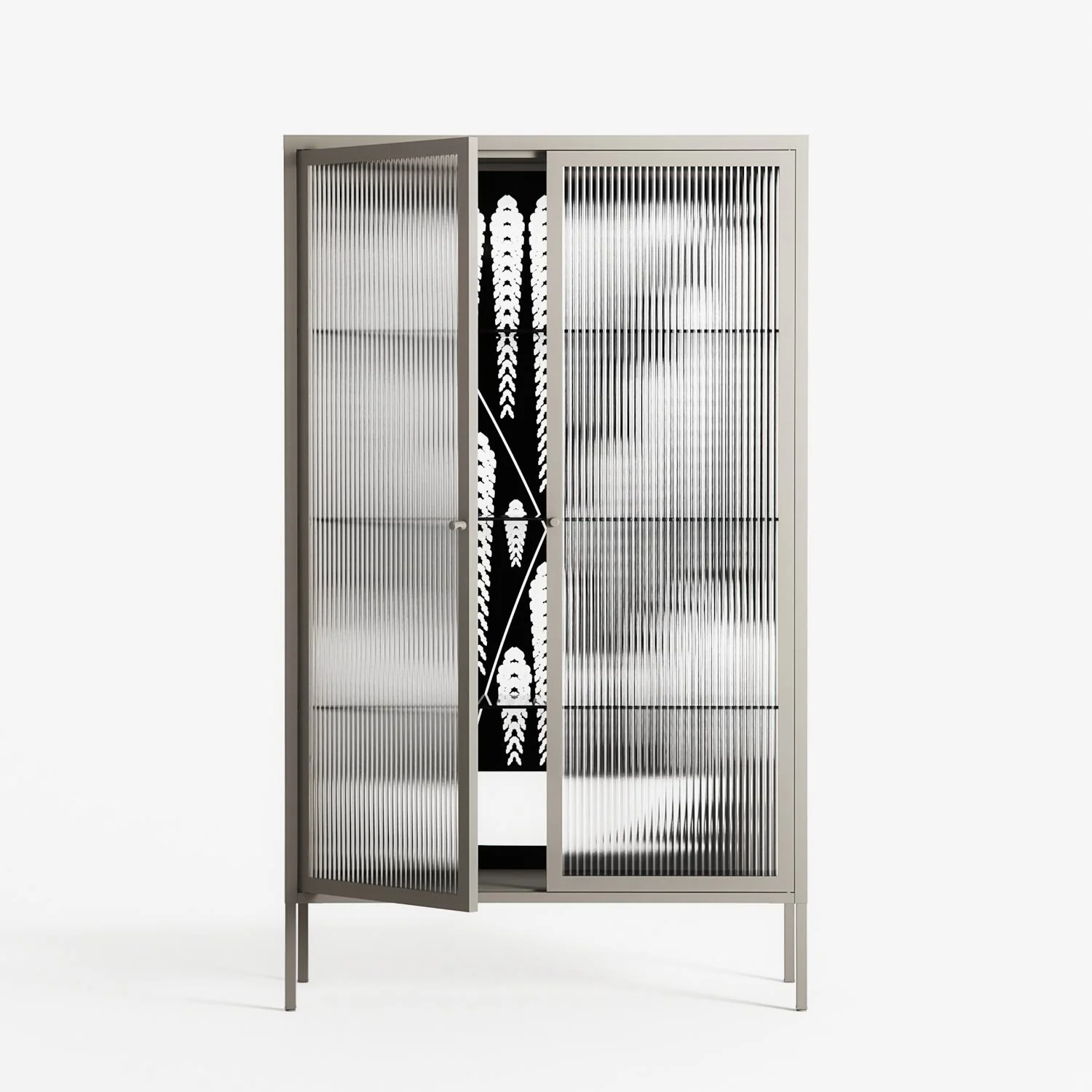 White Fern - Cabinet - Konrad Blaszczyk - Pebble - Reeded glass - Image 2