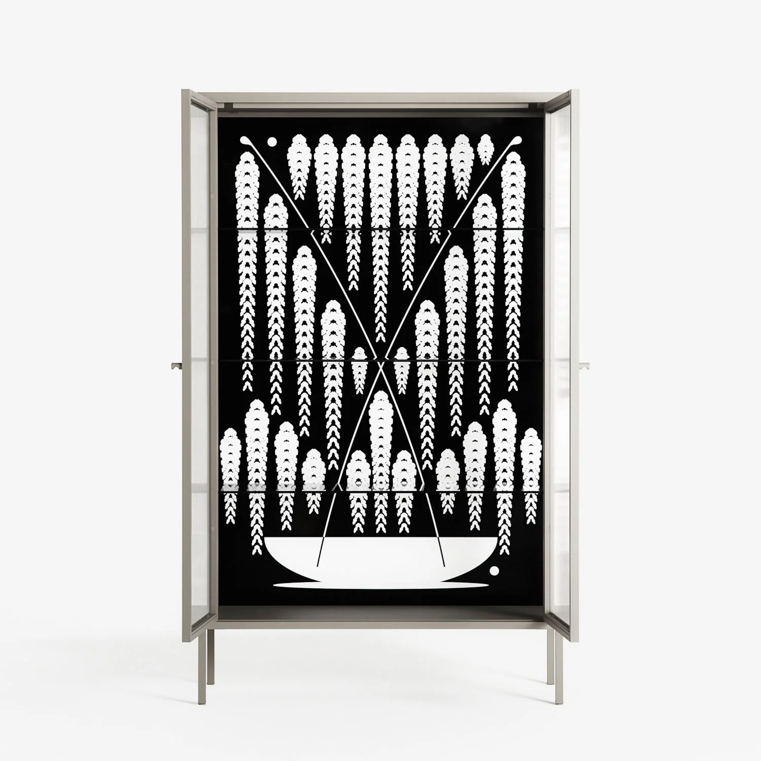 White Fern - Cabinet - Konrad Blaszczyk - Pebble - Reeded glass - Image 3