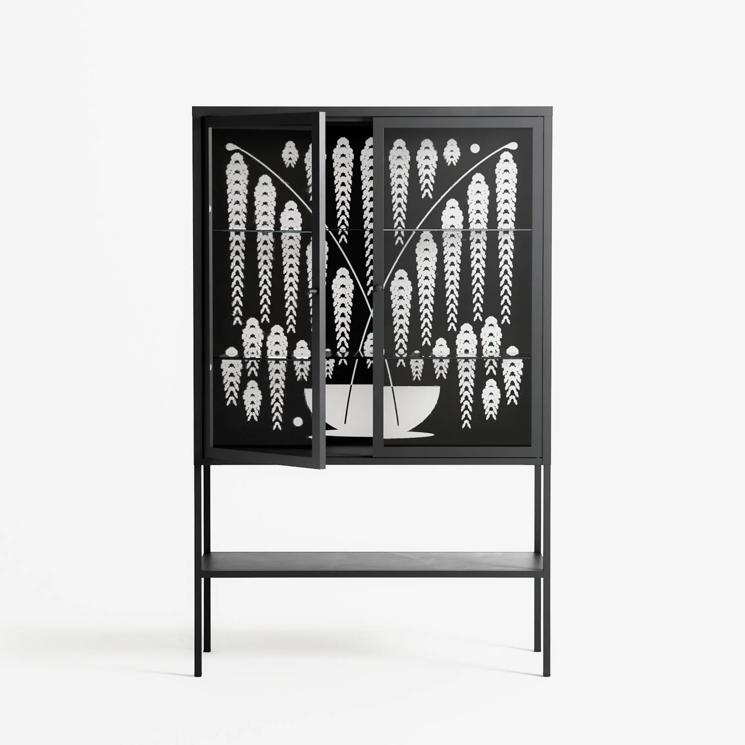 White Fern - Loft Cabinet - Konrad Blaszczyk - Antracite - Clear glass - Image 2