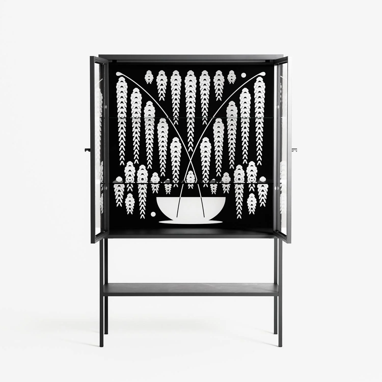White Fern - Loft Cabinet - Konrad Blaszczyk - Antracite - Clear glass - Image 3