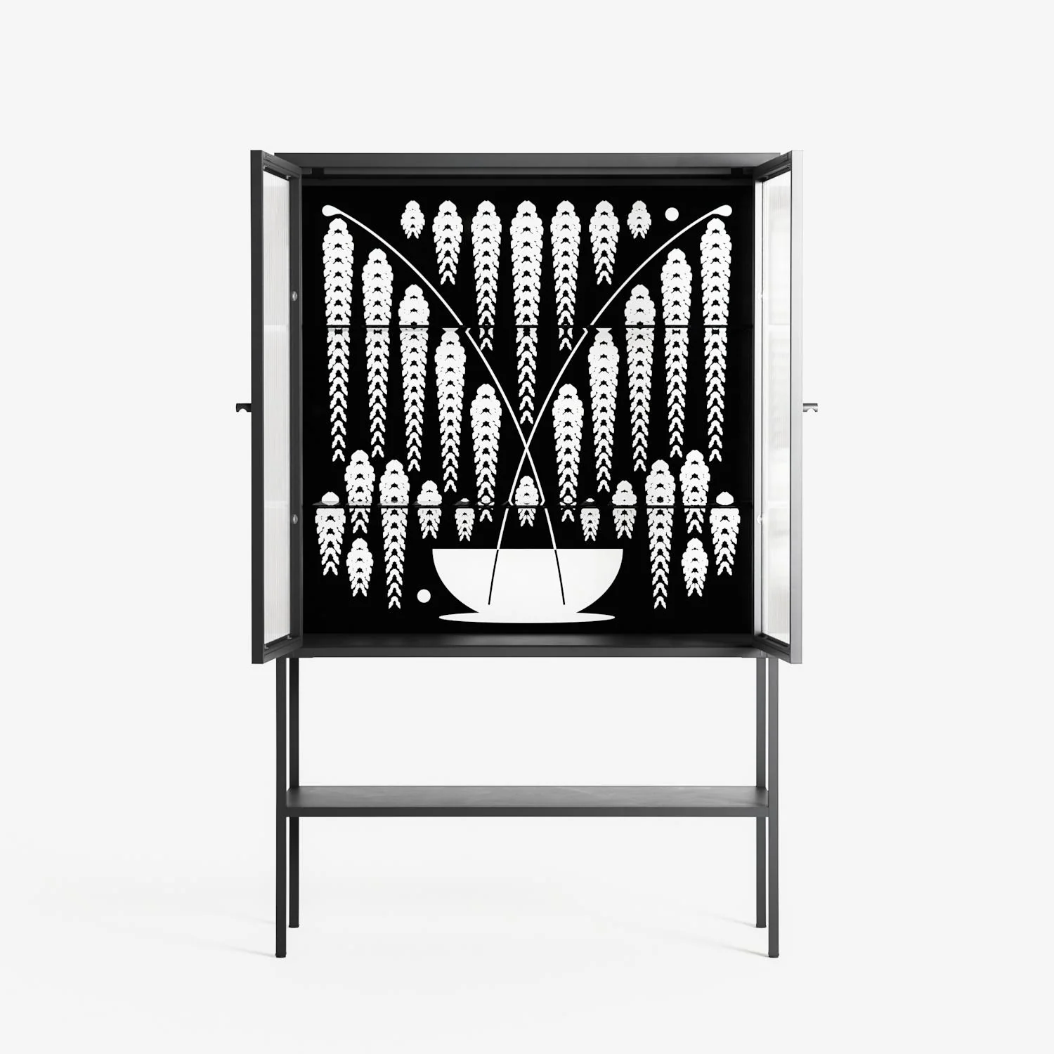 White Fern - Loft Cabinet - Konrad Blaszczyk - Antracite - Reeded glass - Image 3