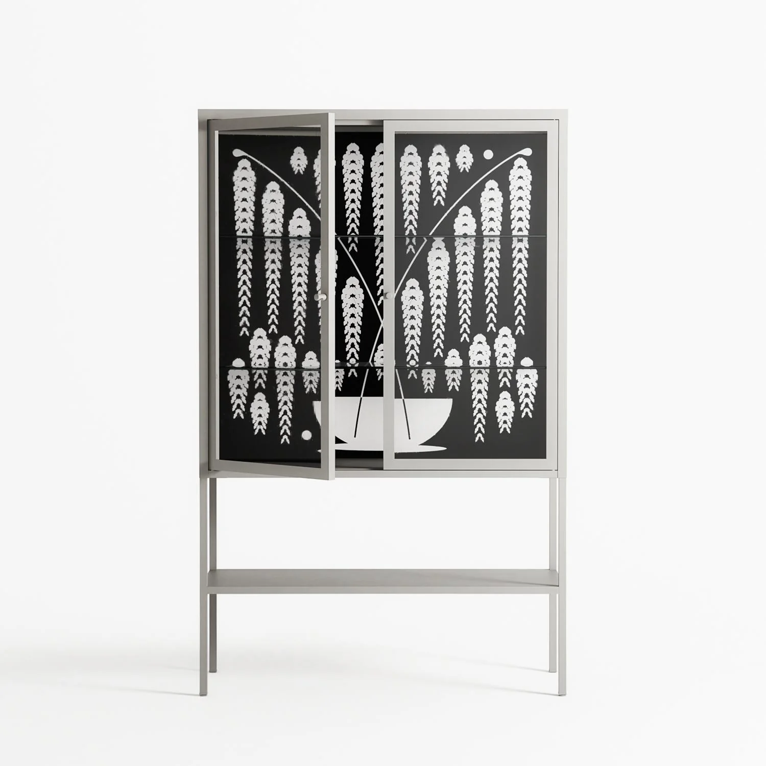 White Fern - Loft Cabinet - Konrad Blaszczyk - Chalk - Clear glass - Image 2