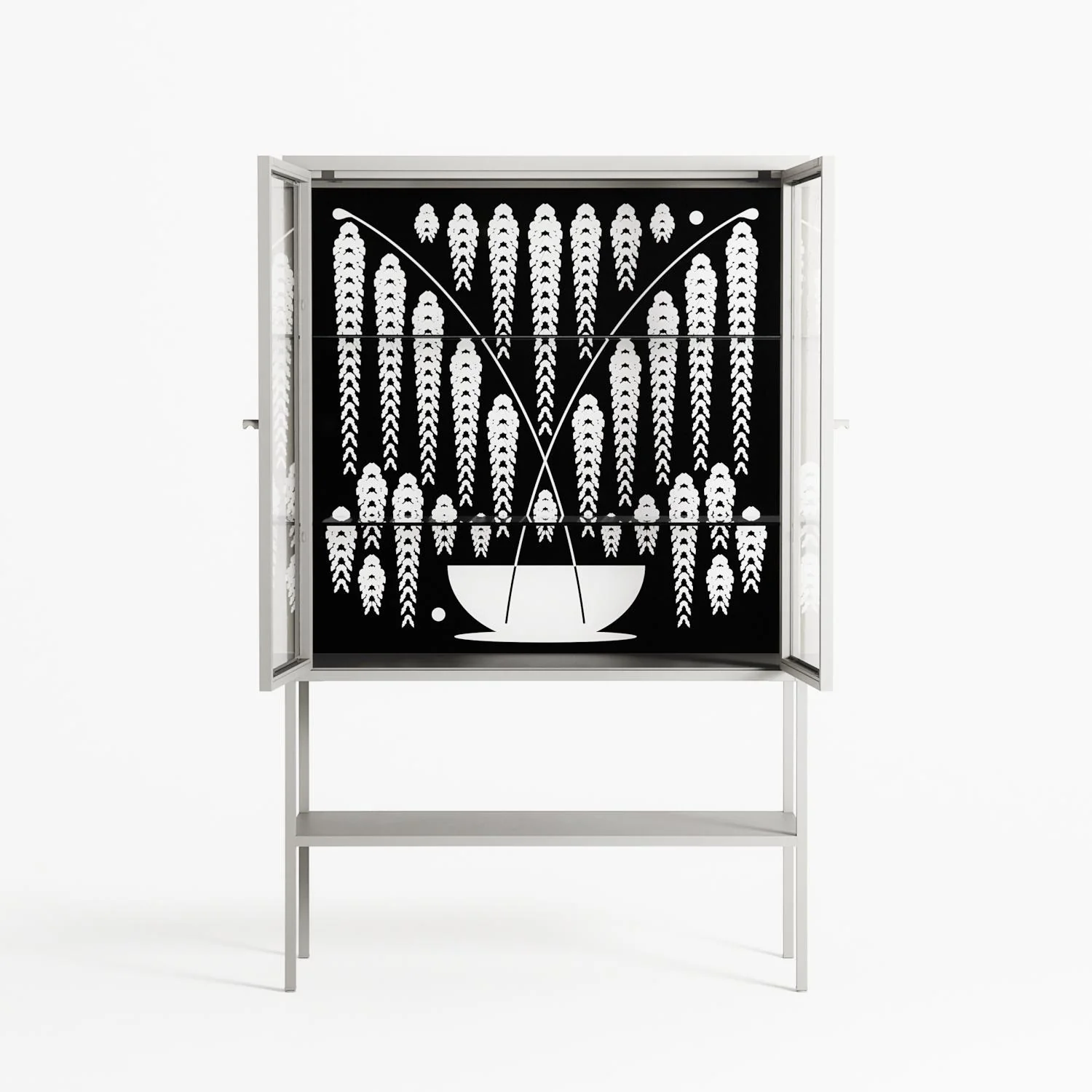 White Fern - Loft Cabinet - Konrad Blaszczyk - Chalk - Clear glass - Image 3