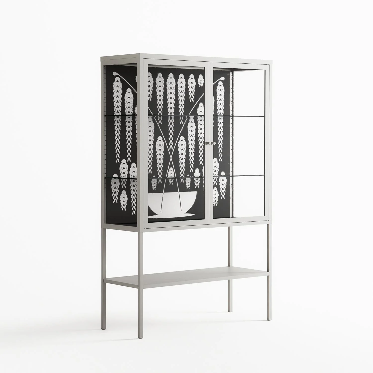 White Fern - Loft Cabinet - Konrad Blaszczyk - Chalk - Clear glass - Image 4