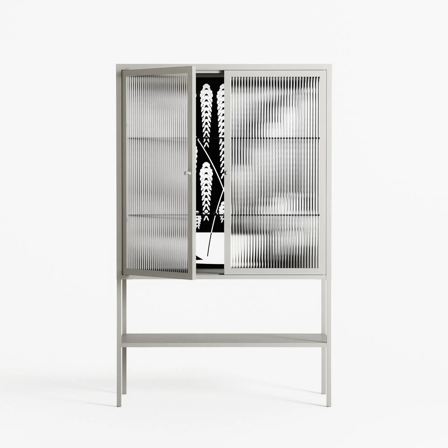 White Fern - Loft Cabinet - Konrad Blaszczyk - Chalk - Reeded glass - Image 2