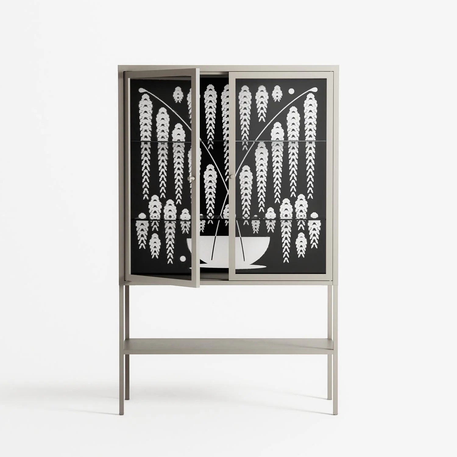 White Fern - Loft Cabinet - Konrad Blaszczyk - Pebble - Clear glass - Image 2