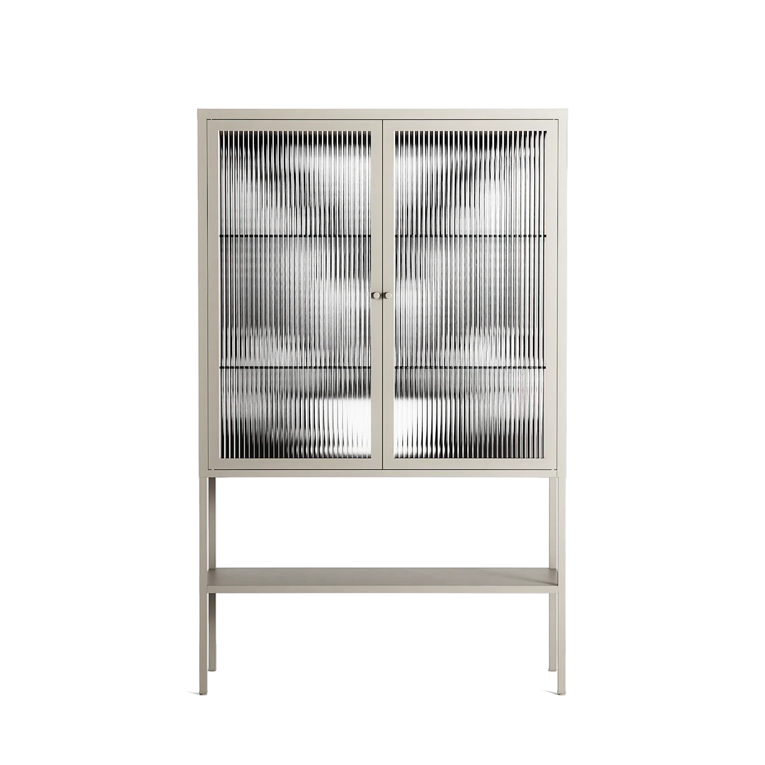 White Fern - Loft Cabinet - Konrad Blaszczyk - Pebble - Reeded glass
