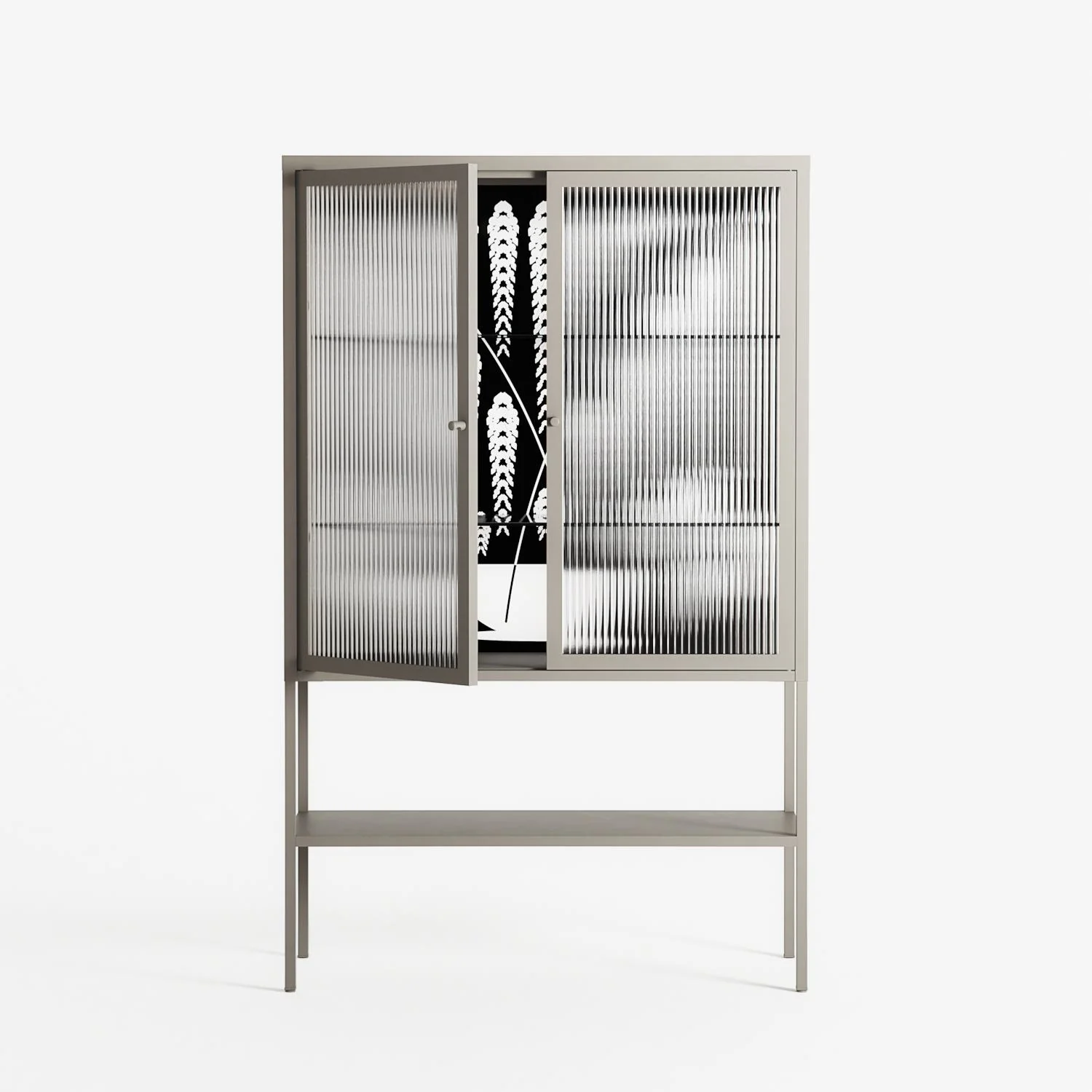 White Fern - Loft Cabinet - Konrad Blaszczyk - Pebble - Reeded glass - Image 2