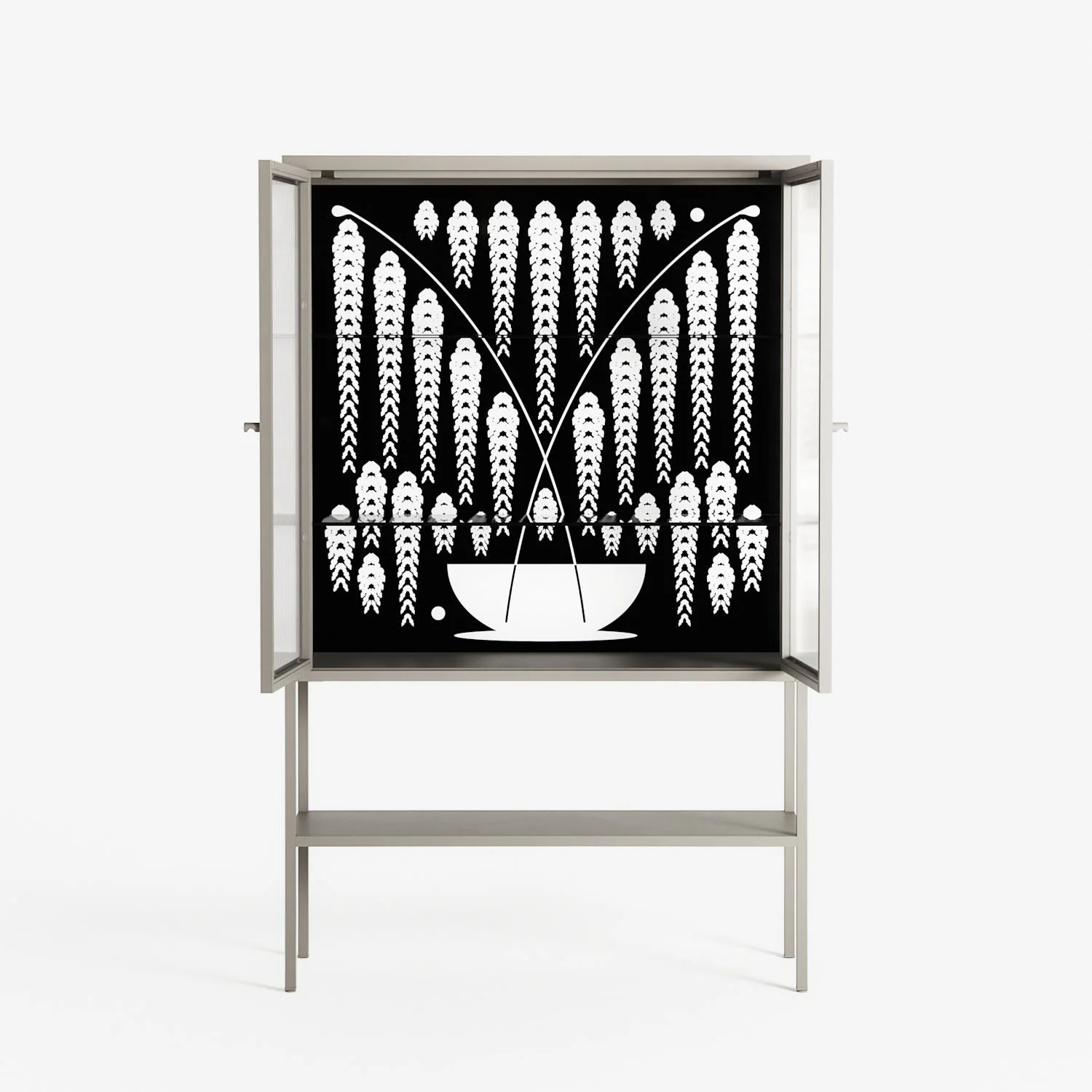 White Fern - Loft Cabinet - Konrad Blaszczyk - Pebble - Reeded glass - Image 3