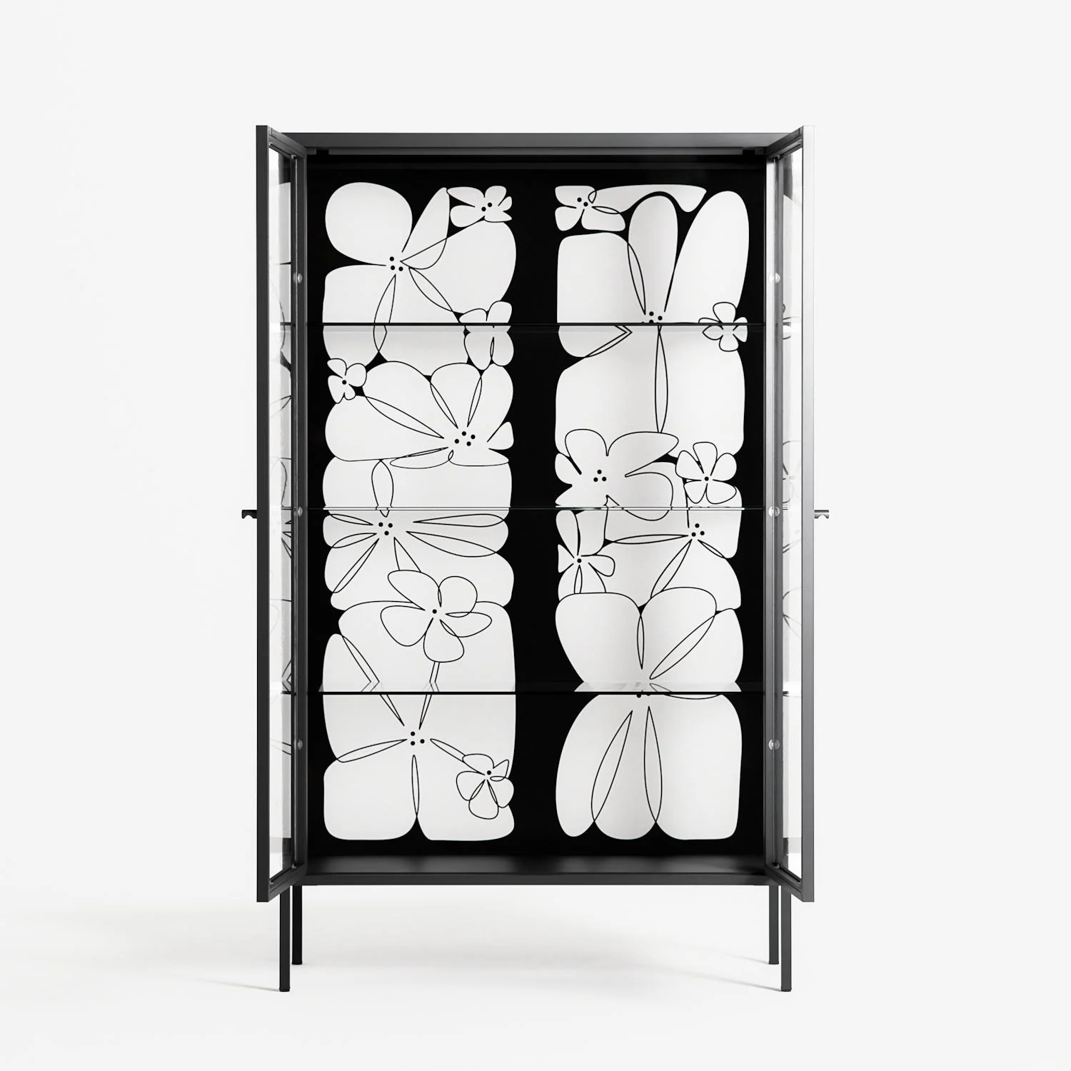 White Flowers - Cabinet - Konrad Blaszczyk - Antracite - Clear glass - Image 3