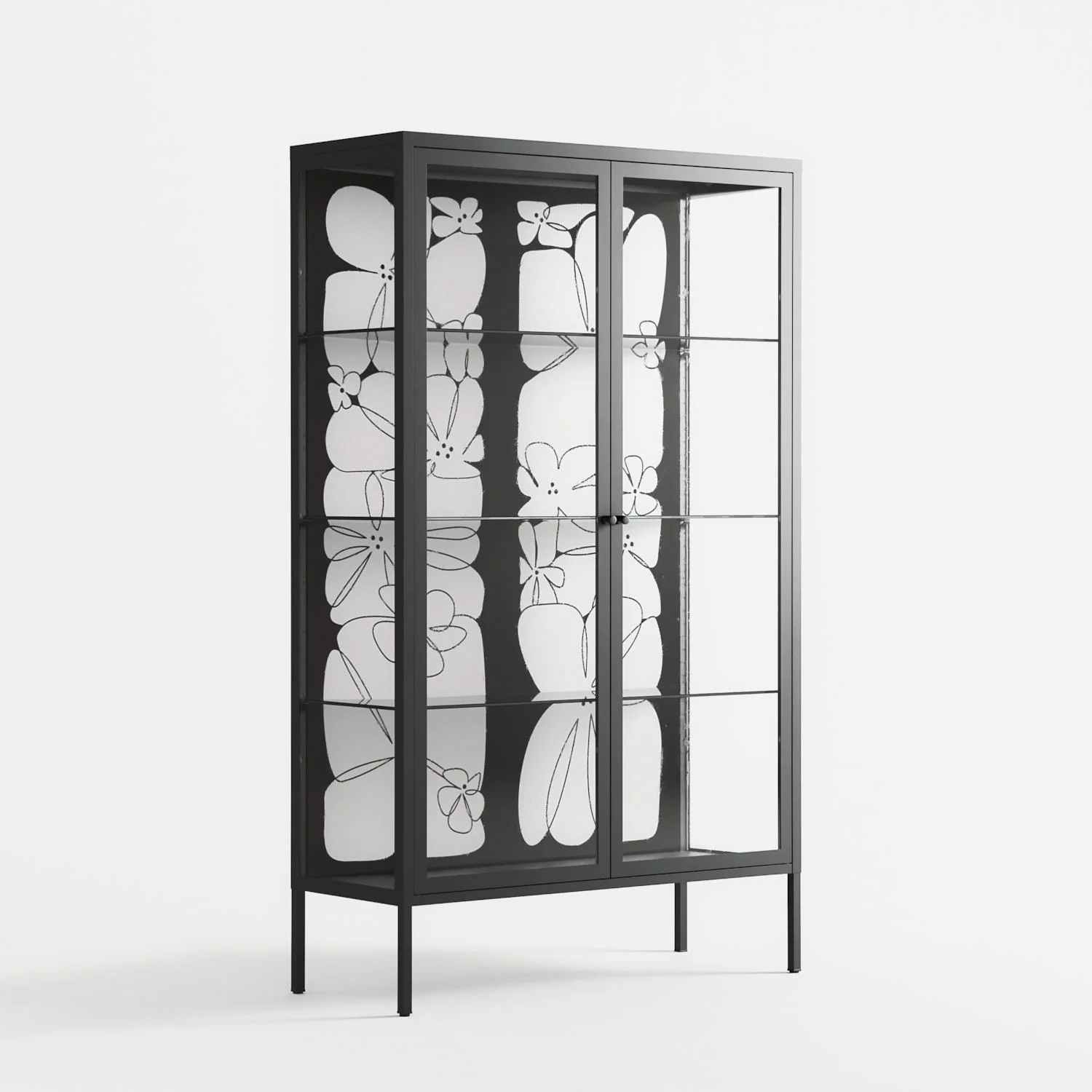 White Flowers - Cabinet - Konrad Blaszczyk - Antracite - Clear glass - Image 4