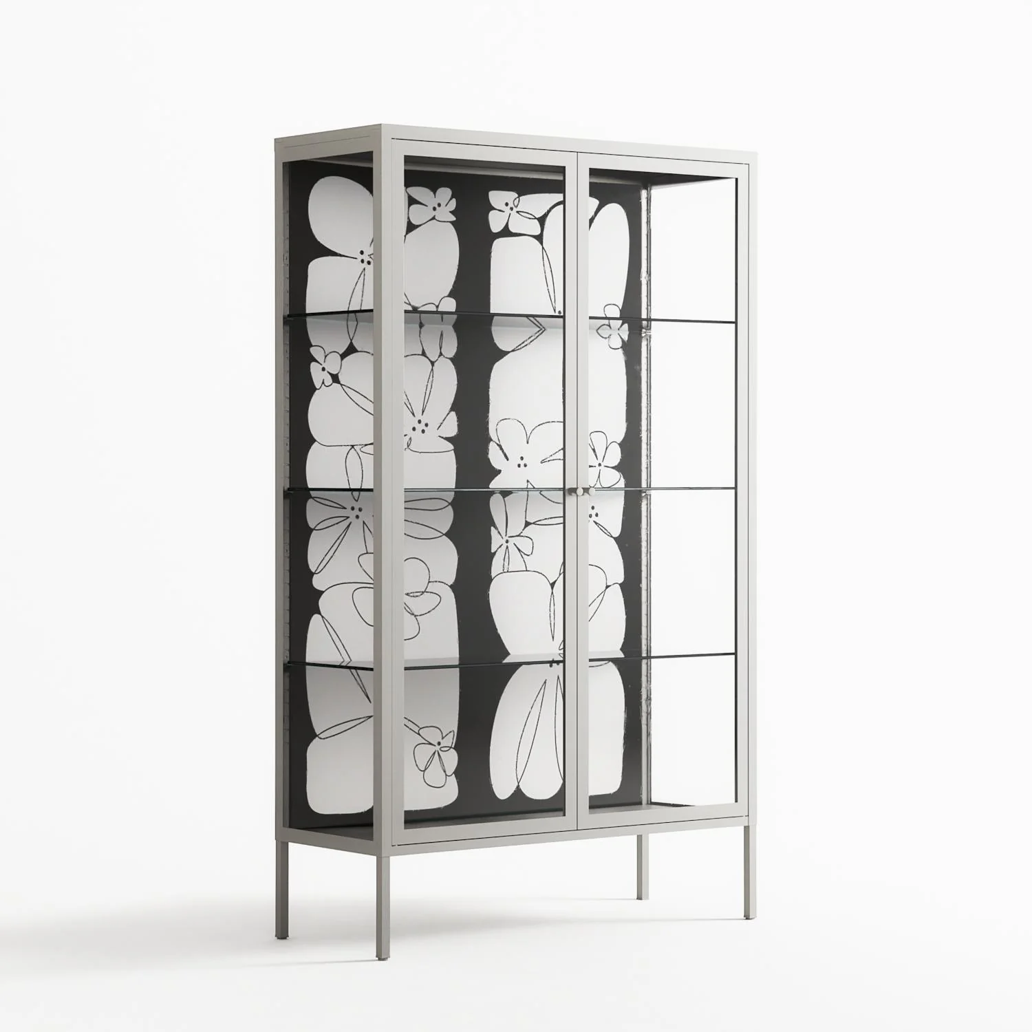 White Flowers - Cabinet - Konrad Blaszczyk - Chalk - Clear glass - Image 4