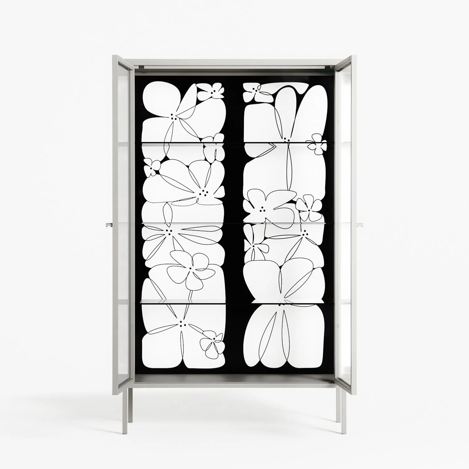 White Flowers - Cabinet - Konrad Blaszczyk - Chalk - Reeded glass - Image 3