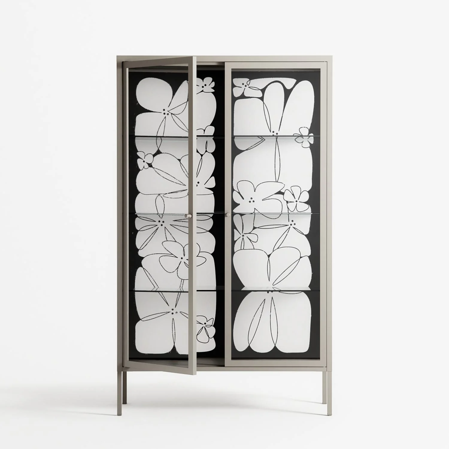 White Flowers - Cabinet - Konrad Blaszczyk - Pebble - Clear glass - Image 2