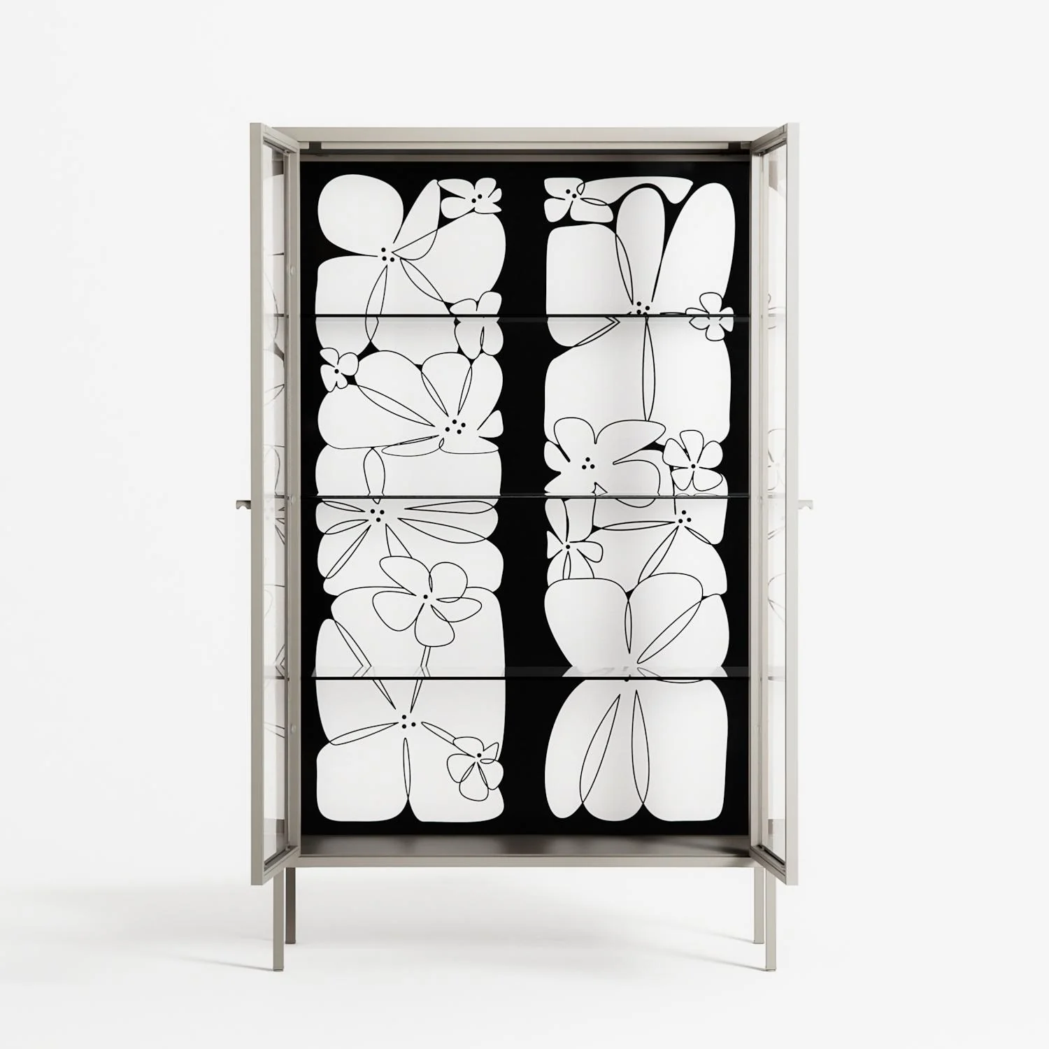 White Flowers - Cabinet - Konrad Blaszczyk - Pebble - Clear glass - Image 3
