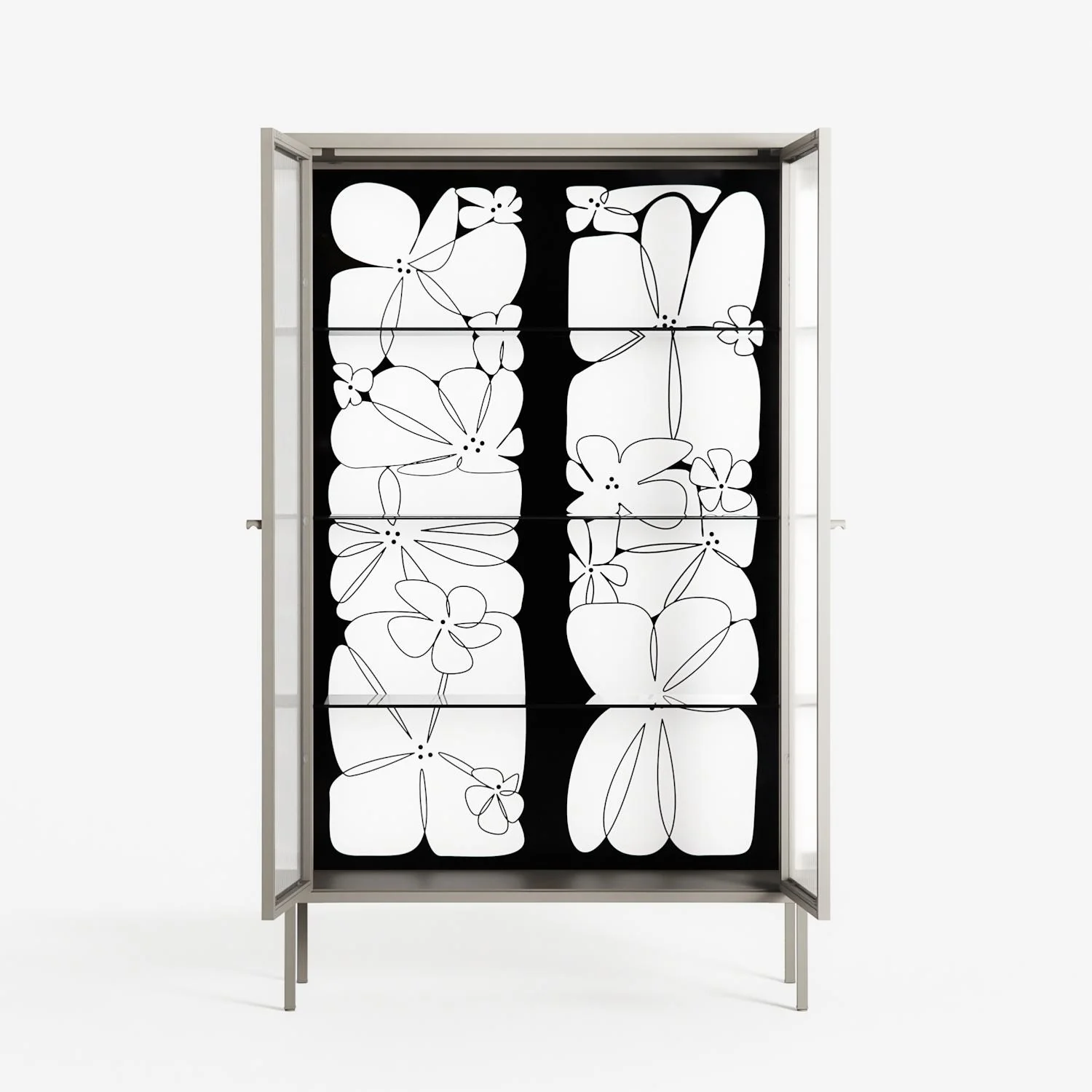 White Flowers - Cabinet - Konrad Blaszczyk - Pebble - Reeded glass - Image 3
