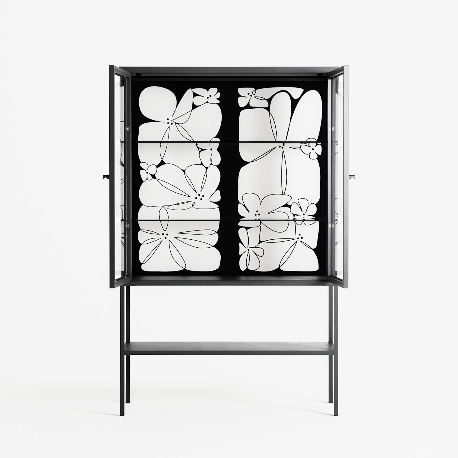 White Flowers - Loft Cabinet - Konrad Blaszczyk - Antracite - Clear glass - Image 3