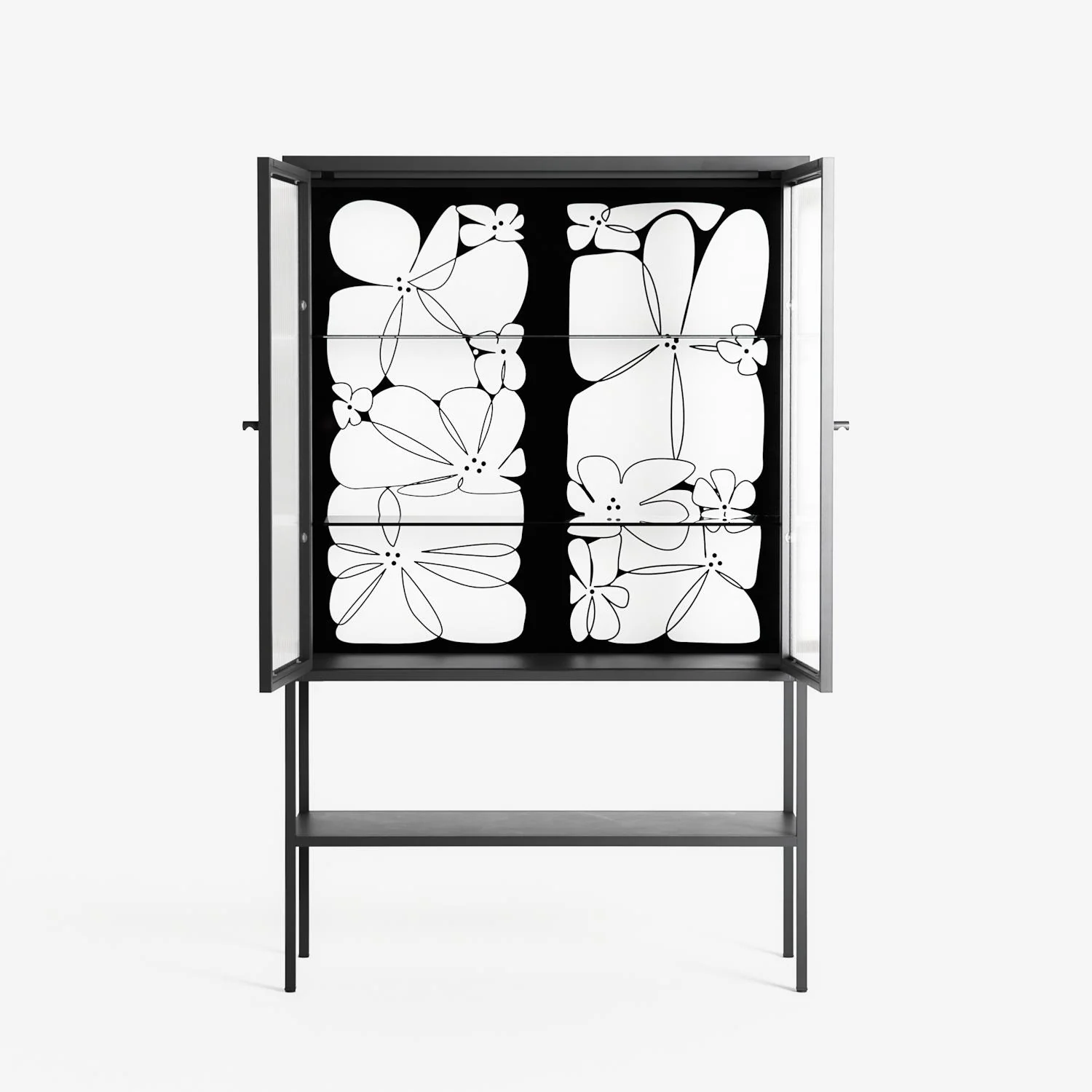 White Flowers - Loft Cabinet - Konrad Blaszczyk - Antracite - Reeded glass - Image 3