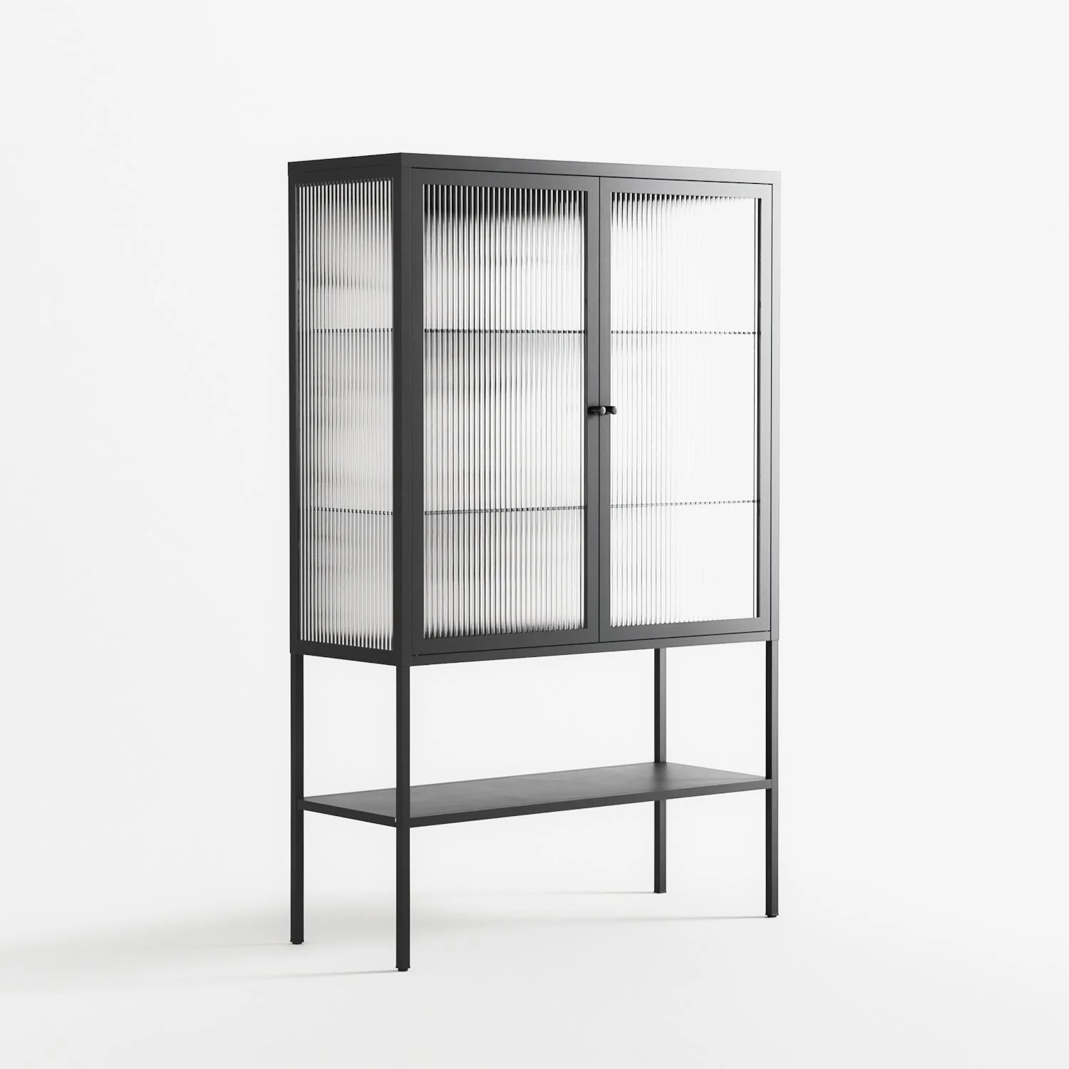White Flowers - Loft Cabinet - Konrad Blaszczyk - Antracite - Reeded glass - Image 4