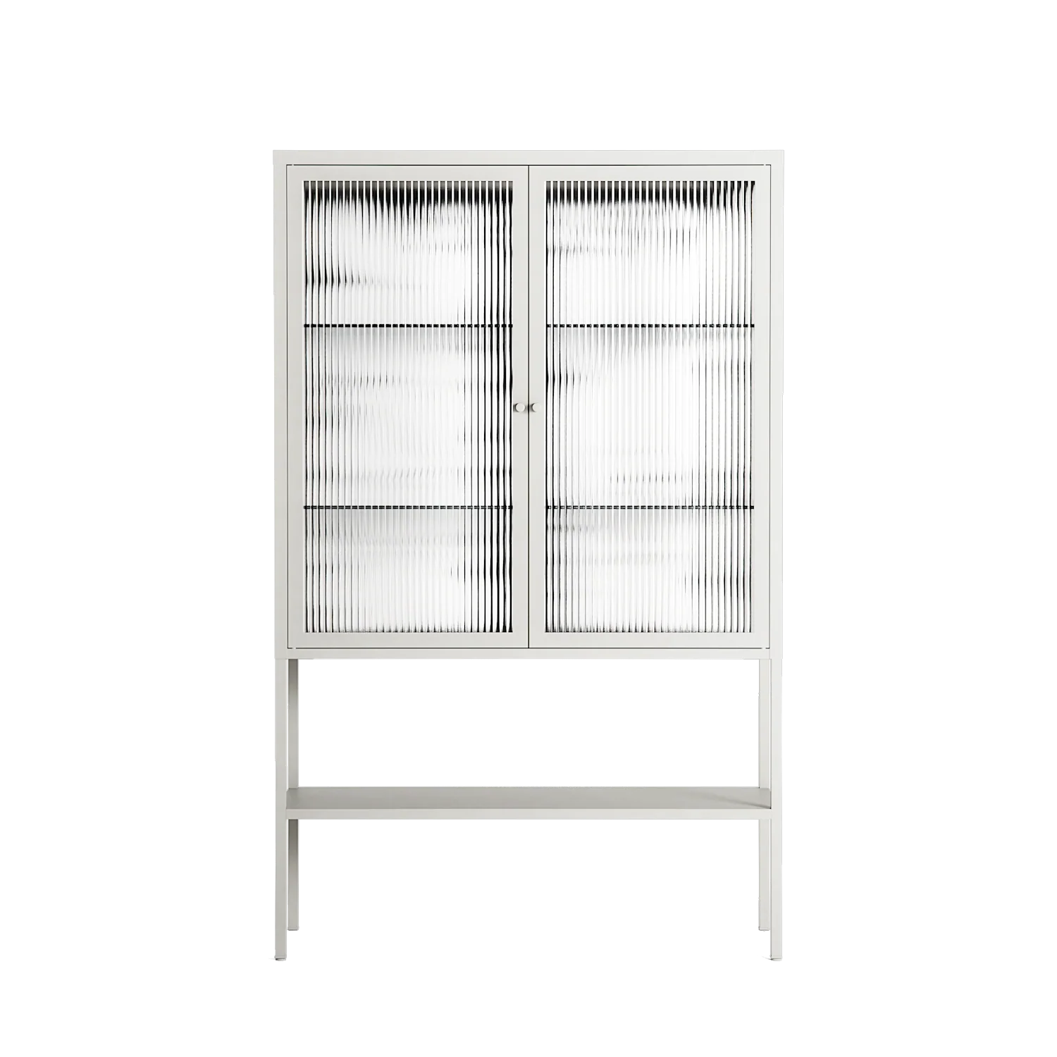 White Flowers - Loft Cabinet - Konrad Blaszczyk - Chalk - Reeded glass