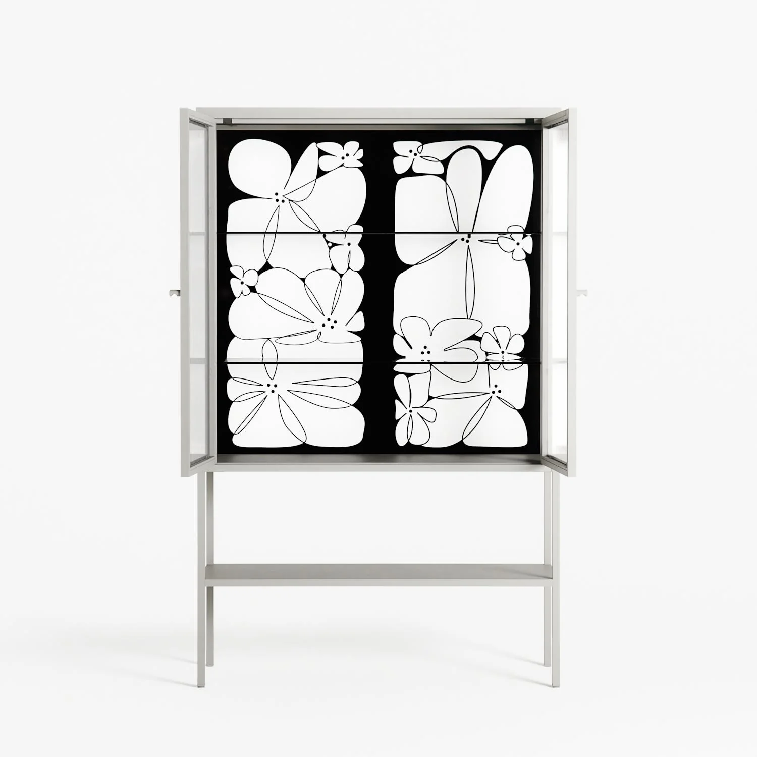 White Flowers - Loft Cabinet - Konrad Blaszczyk - Chalk - Reeded glass - Image 3