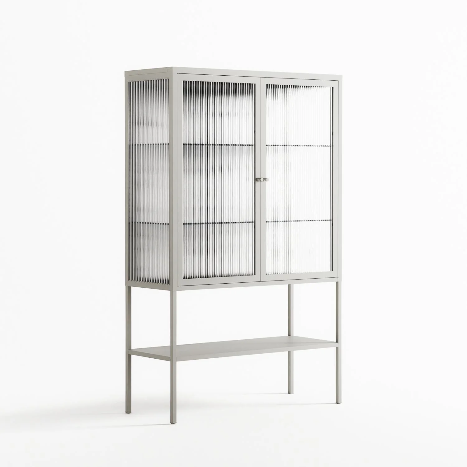 White Flowers - Loft Cabinet - Konrad Blaszczyk - Chalk - Reeded glass - Image 4