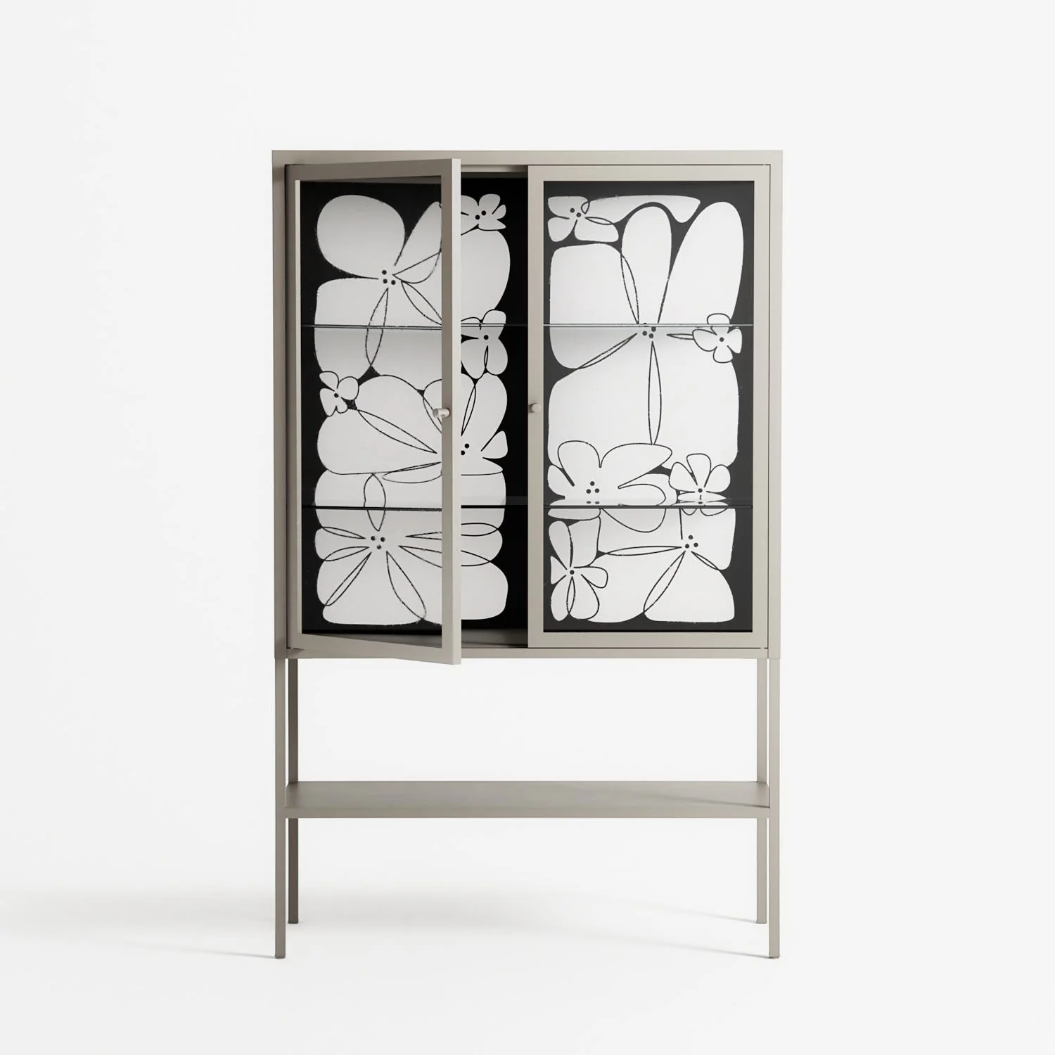 White Flowers - Loft Cabinet - Konrad Blaszczyk - Pebble - Clear glass - Image 2