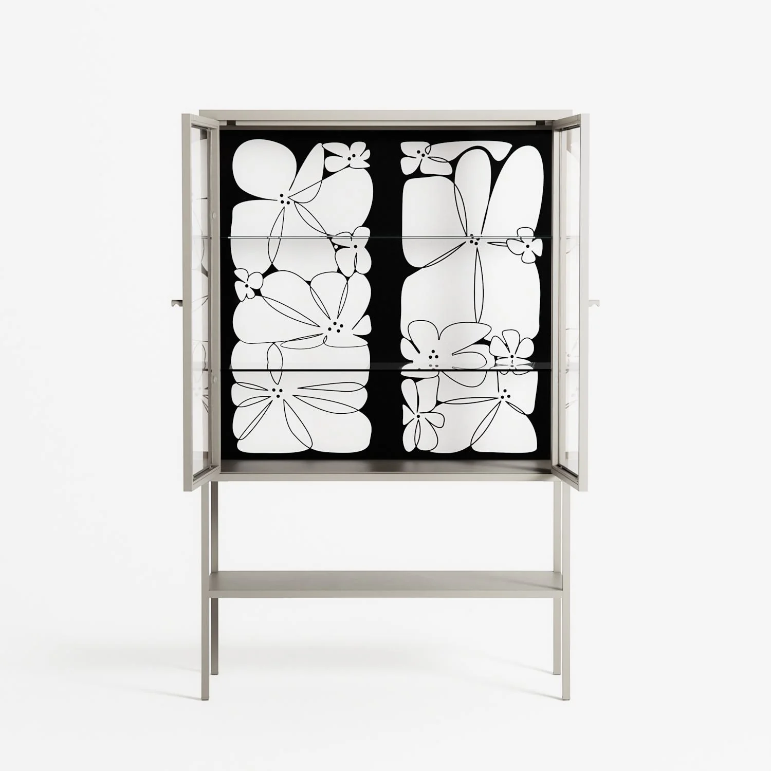 White Flowers - Loft Cabinet - Konrad Blaszczyk - Pebble - Clear glass - Image 3