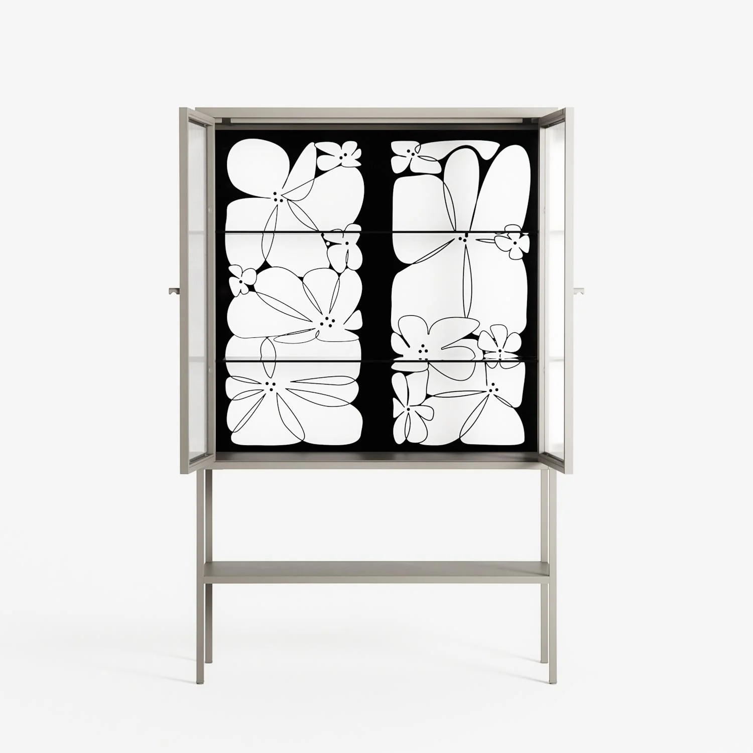 White Flowers - Loft Cabinet - Konrad Blaszczyk - Pebble - Reeded glass - Image 3