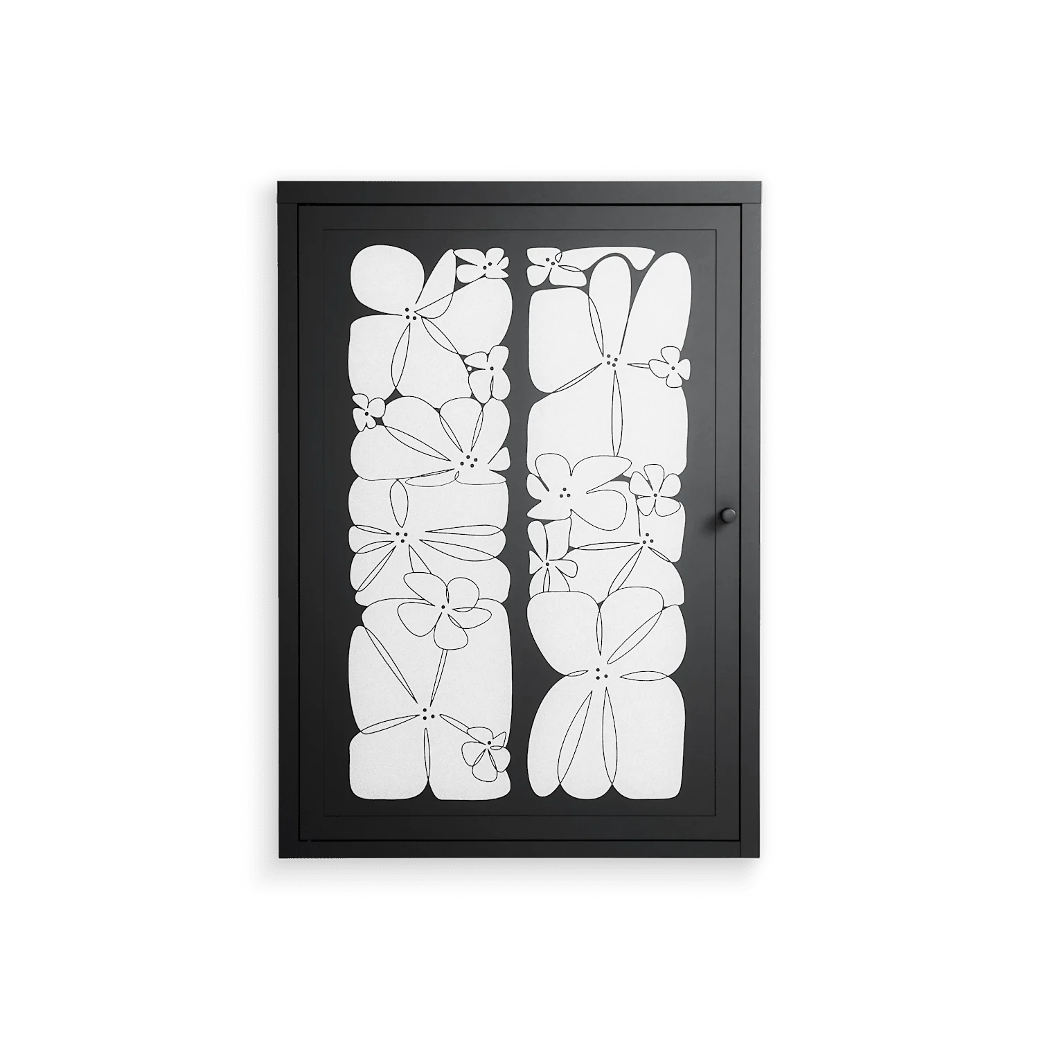 White Flowers - Wall Cabinet - Konrad Blaszczyk - Antracite - Overlay Metal