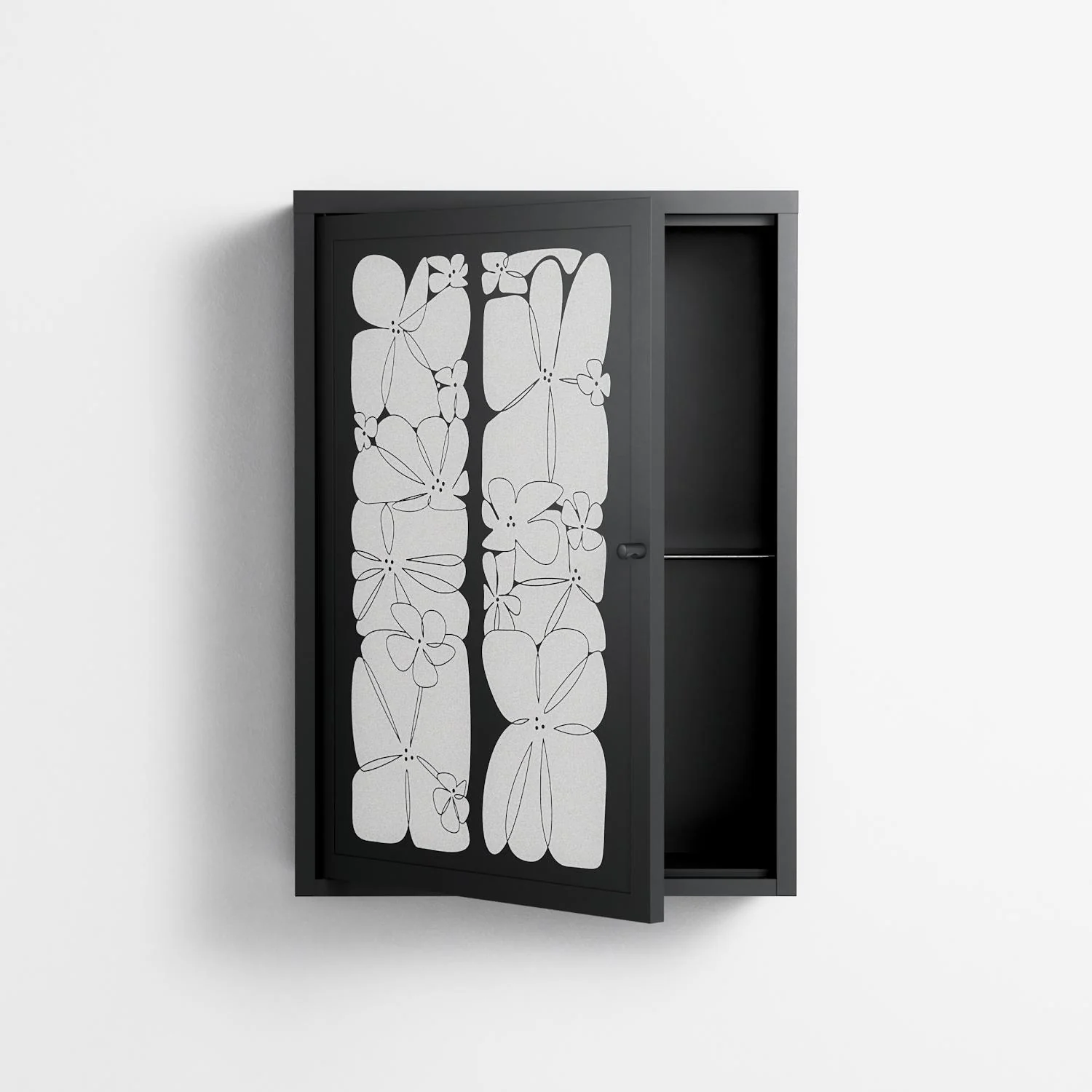 White Flowers - Wall Cabinet - Konrad Blaszczyk - Antracite - Overlay Metal - Image 3