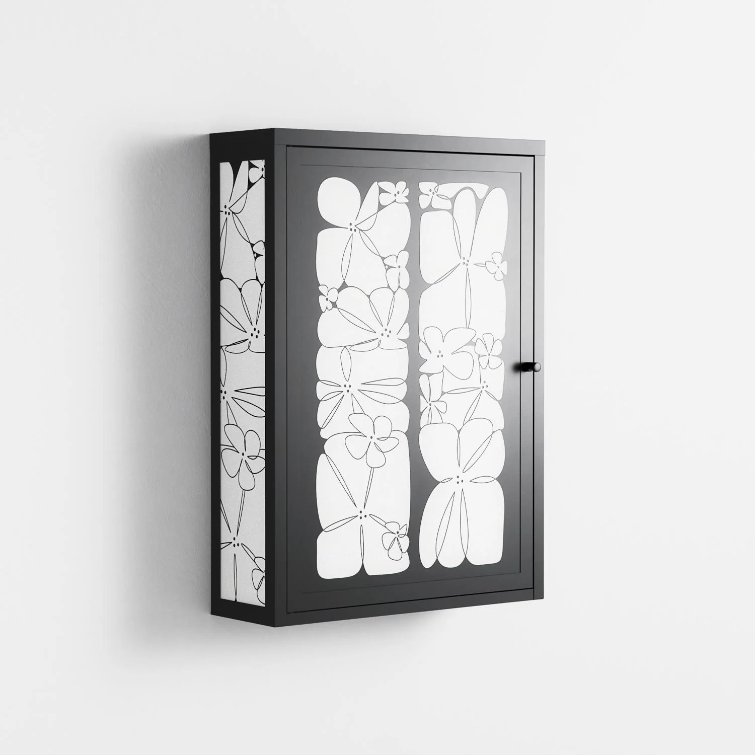 White Flowers - Wall Cabinet - Konrad Blaszczyk - Antracite - Overlay Metal - Image 4