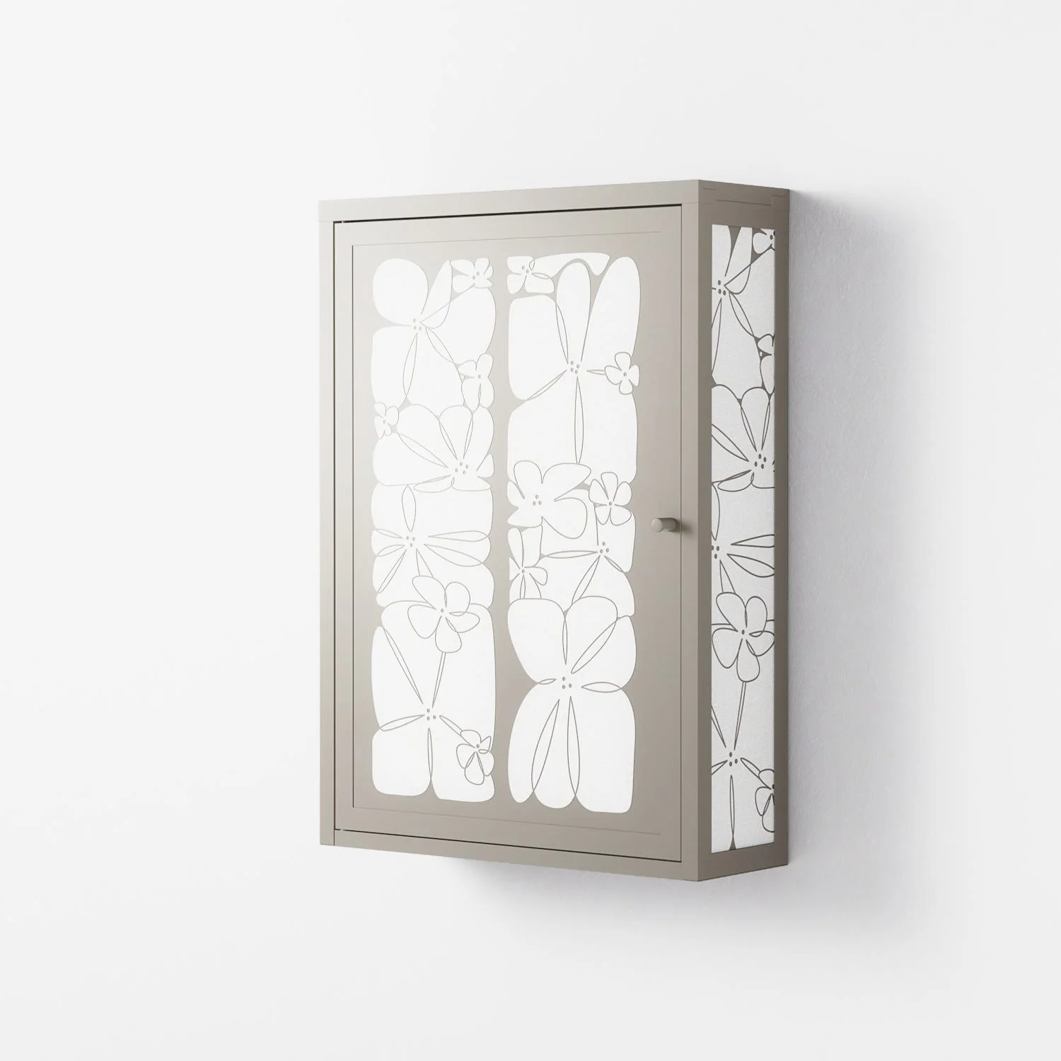 White Flowers - Wall Cabinet - Konrad Blaszczyk - Pebble - Overlay Metal - Image 2