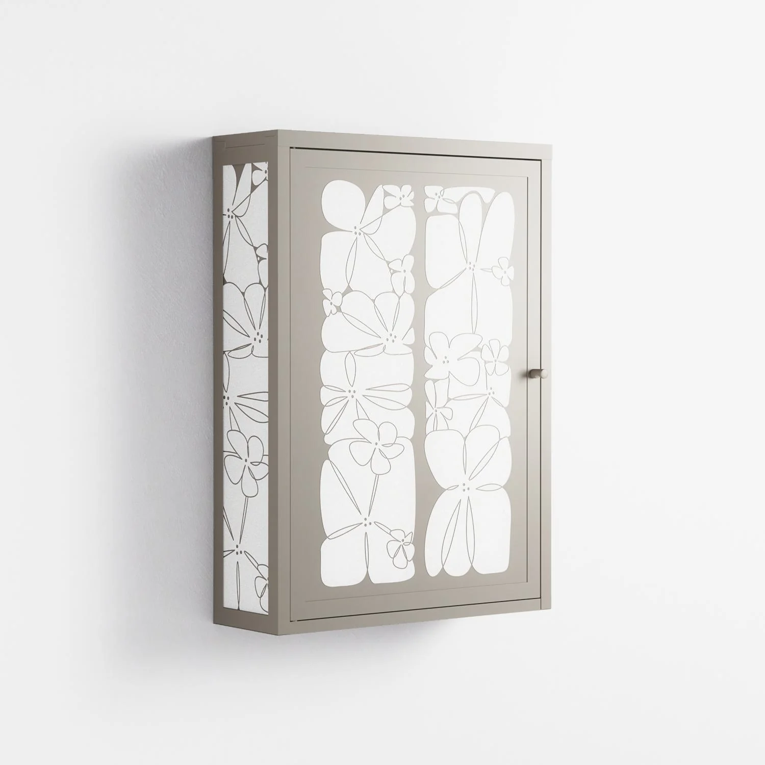 White Flowers - Wall Cabinet - Konrad Blaszczyk - Pebble - Overlay Metal - Image 4