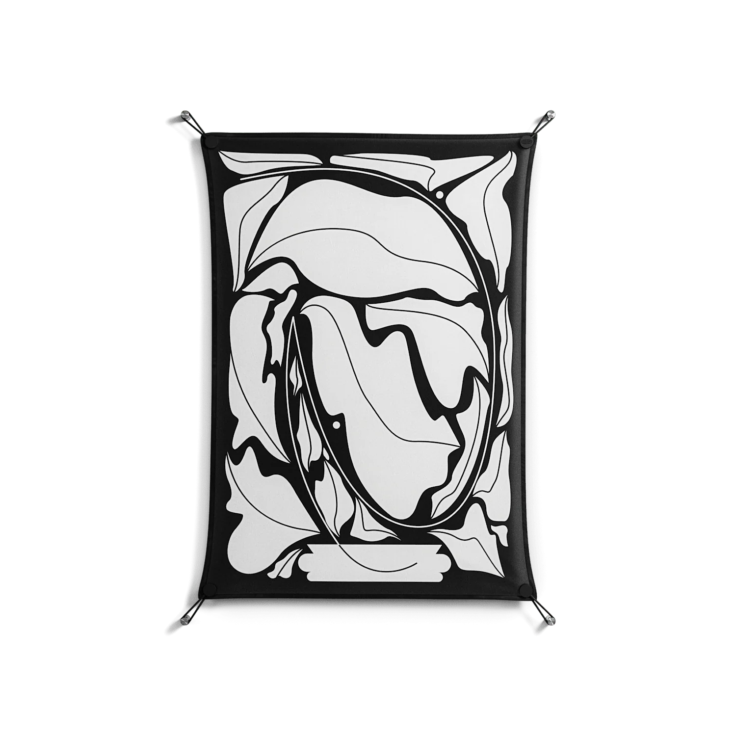White Flowers - Work On Wall - Konrad Blaszczyk - Black - 70 x 100 cm
