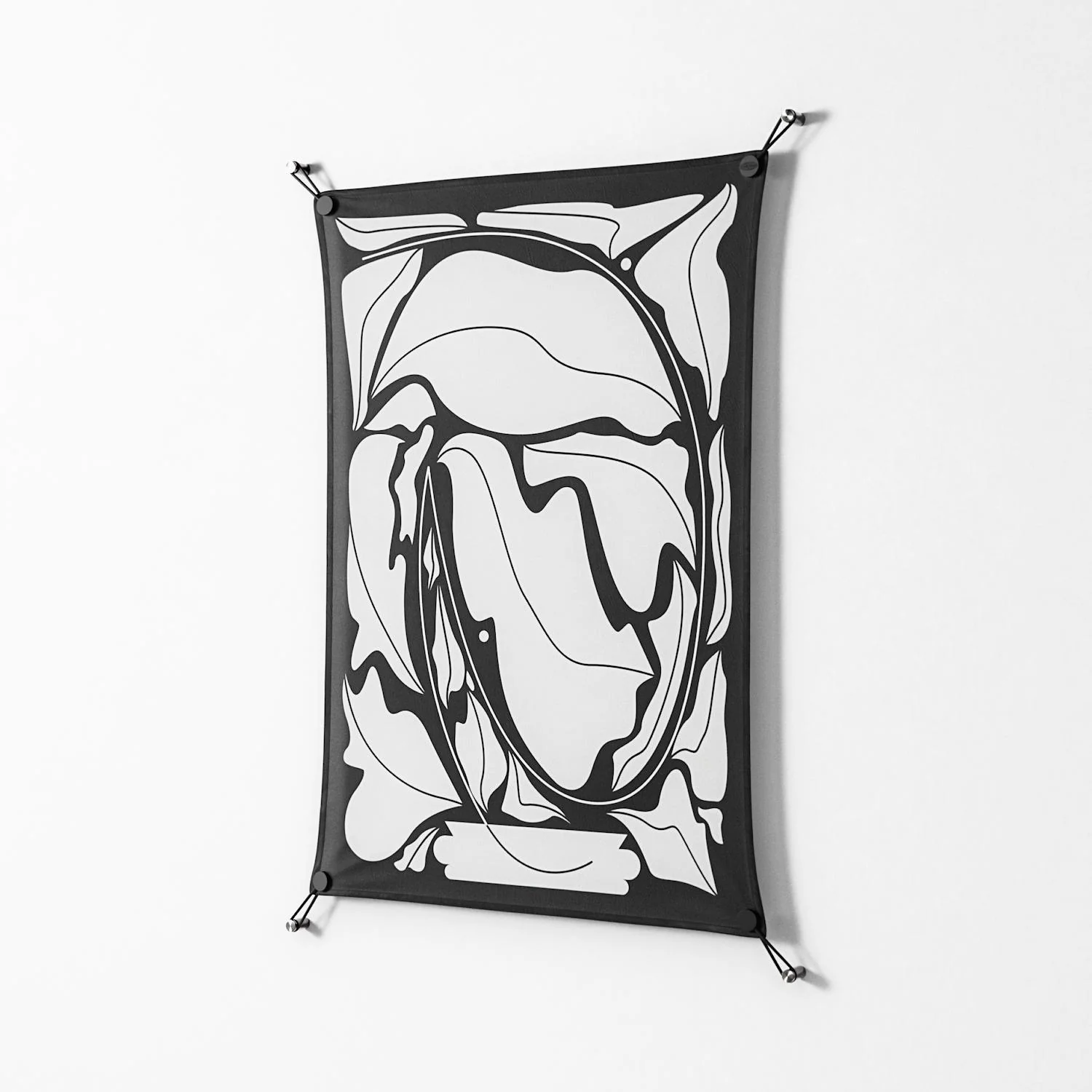 White Flowers - Work On Wall - Konrad Blaszczyk - Black - 70 x 100 cm - Image 2