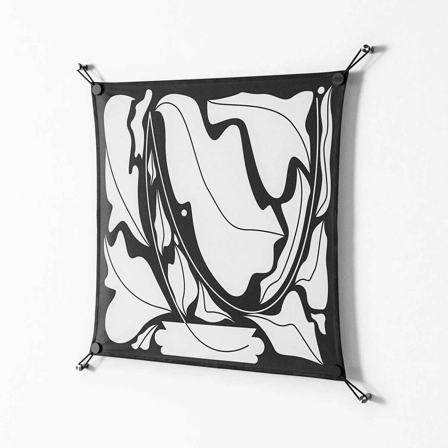 White Flowers - Work On Wall - Konrad Blaszczyk - Black - 70 x 70 cm - Image 2