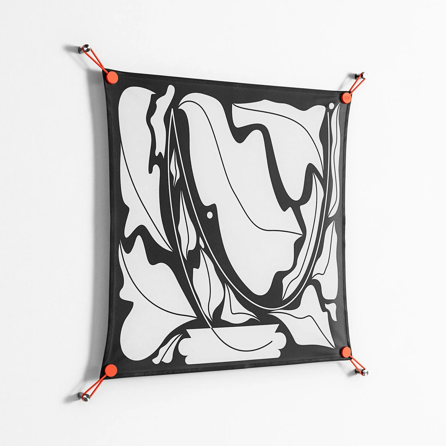 White Flowers - Work On Wall - Konrad Blaszczyk - Orange - 70 x 70 cm - Image 2